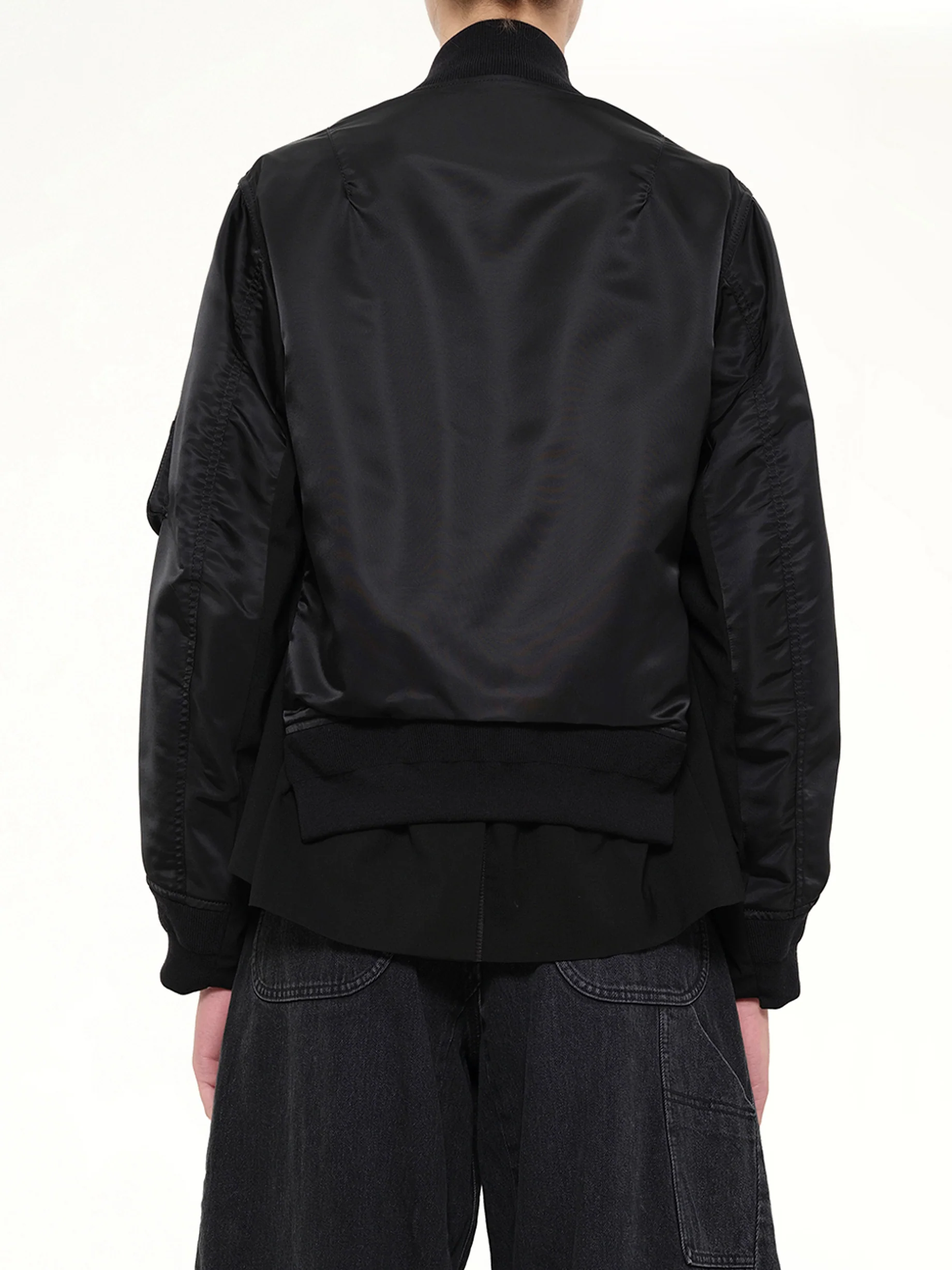 Nylon Twill x Wool Suiting Blouson in Black - Image 5