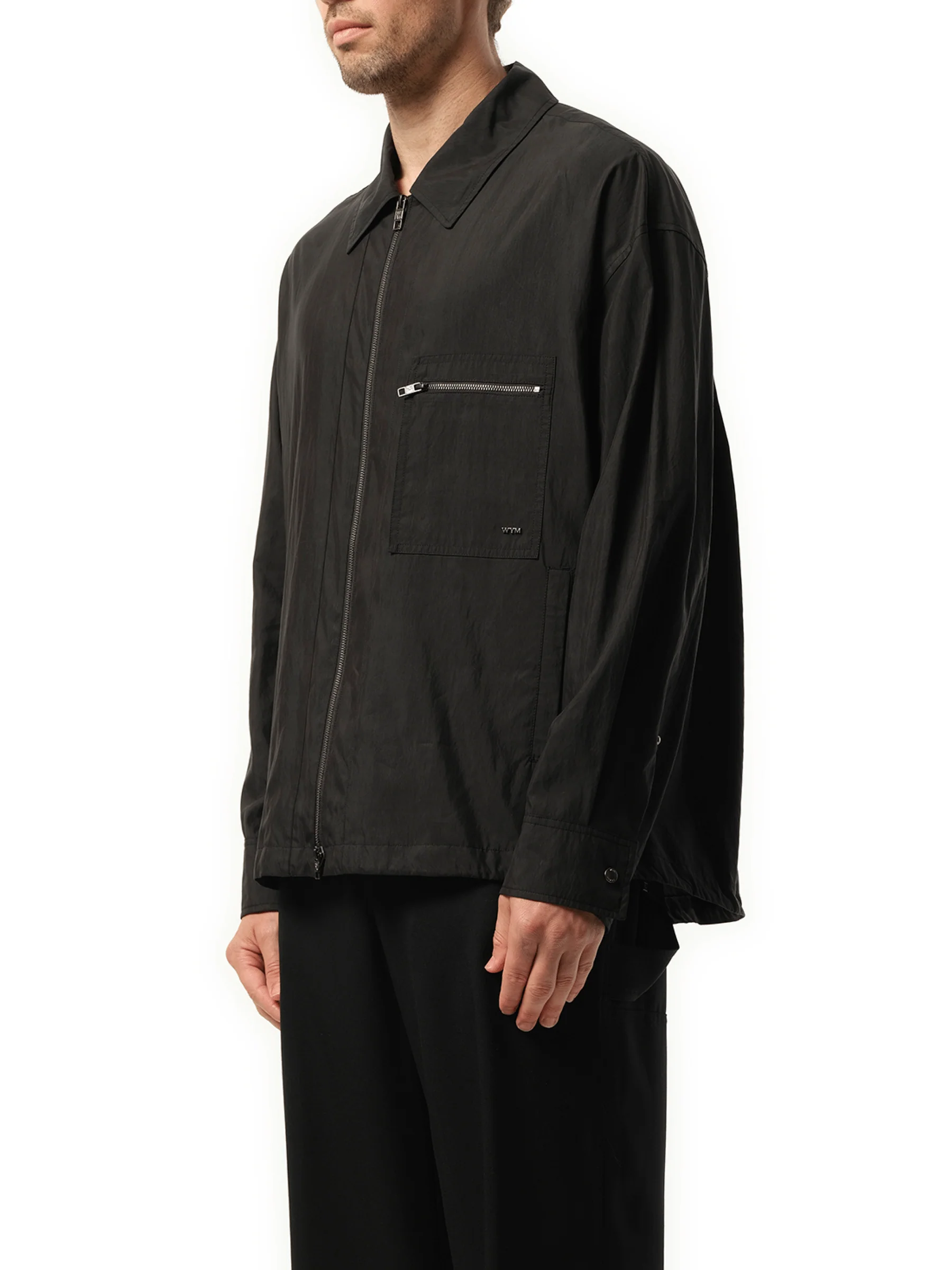 Nylon Zip Shirt in Black - Image 5