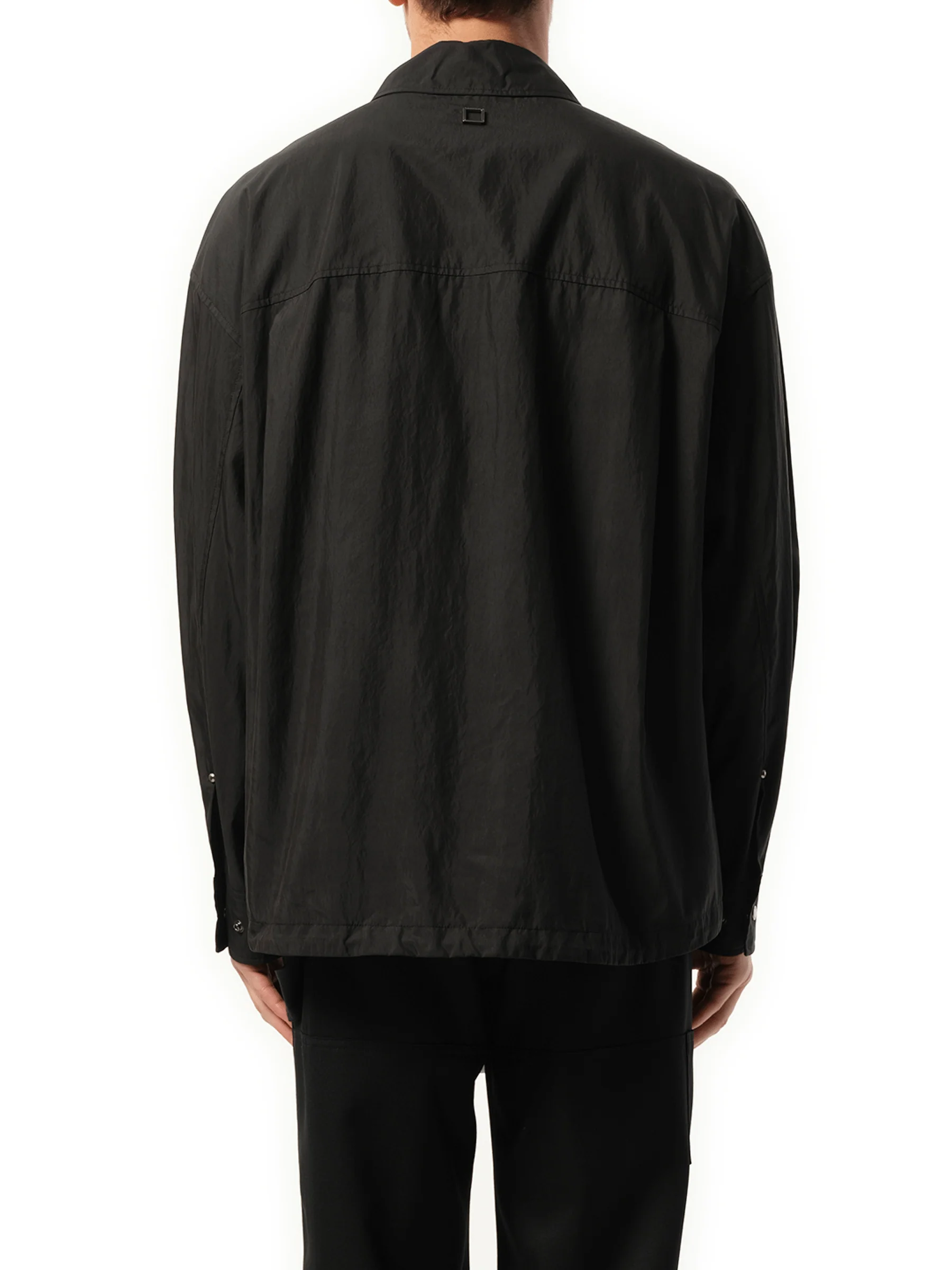 Nylon Zip Shirt in Black - Image 6