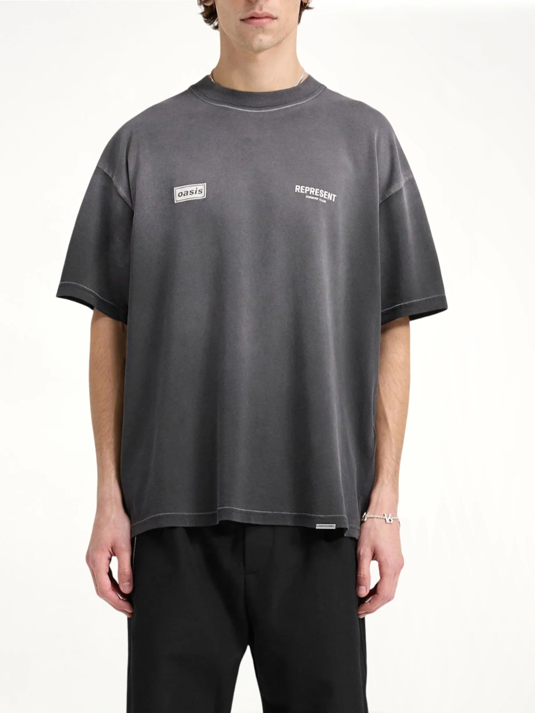 Oasis Owners Club T-Shirt in Stained Black
