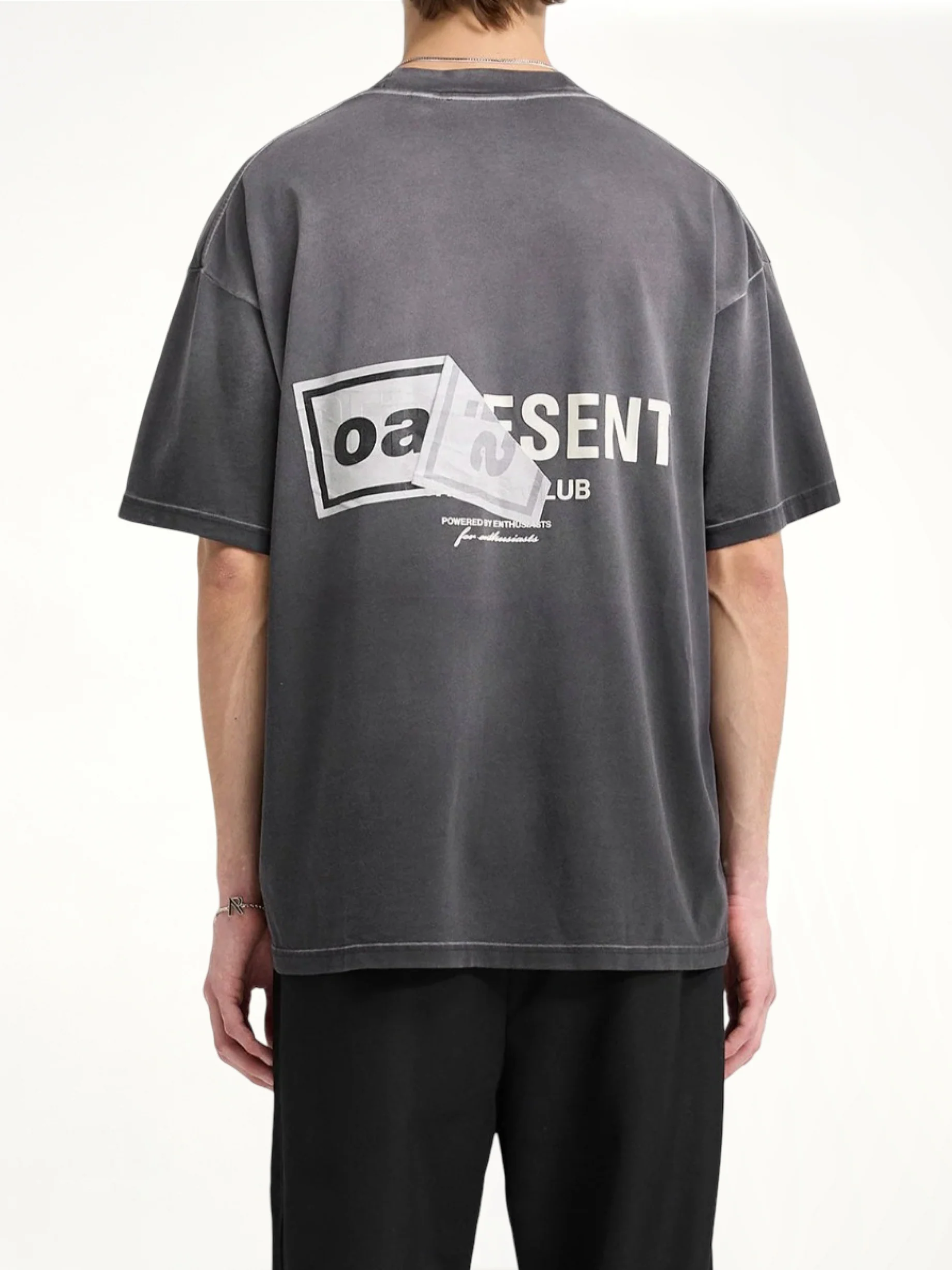 Oasis Owners Club T-Shirt in Stained Black - Image 3