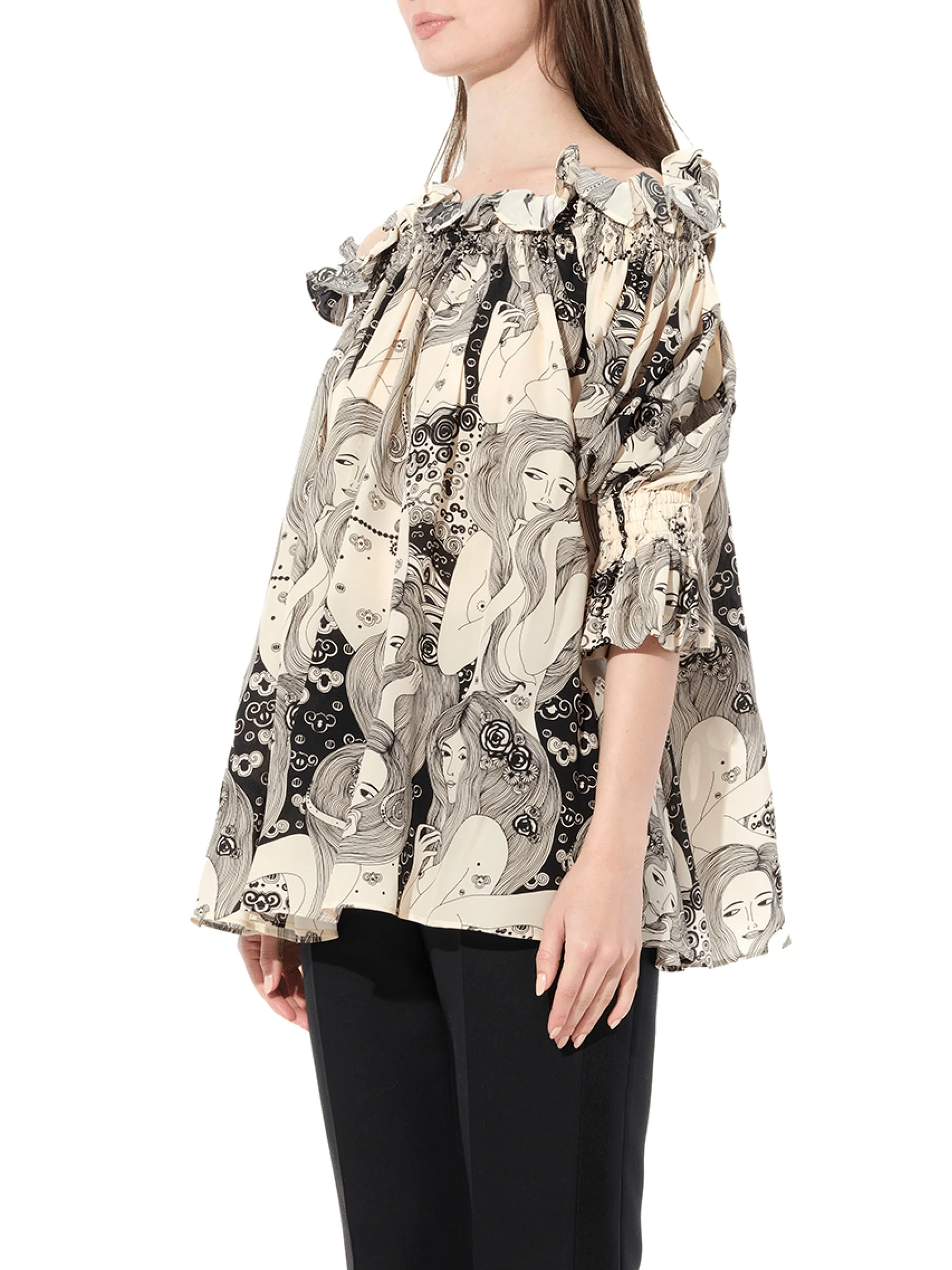 Off Shld Eve Top in Ivory - Image 5