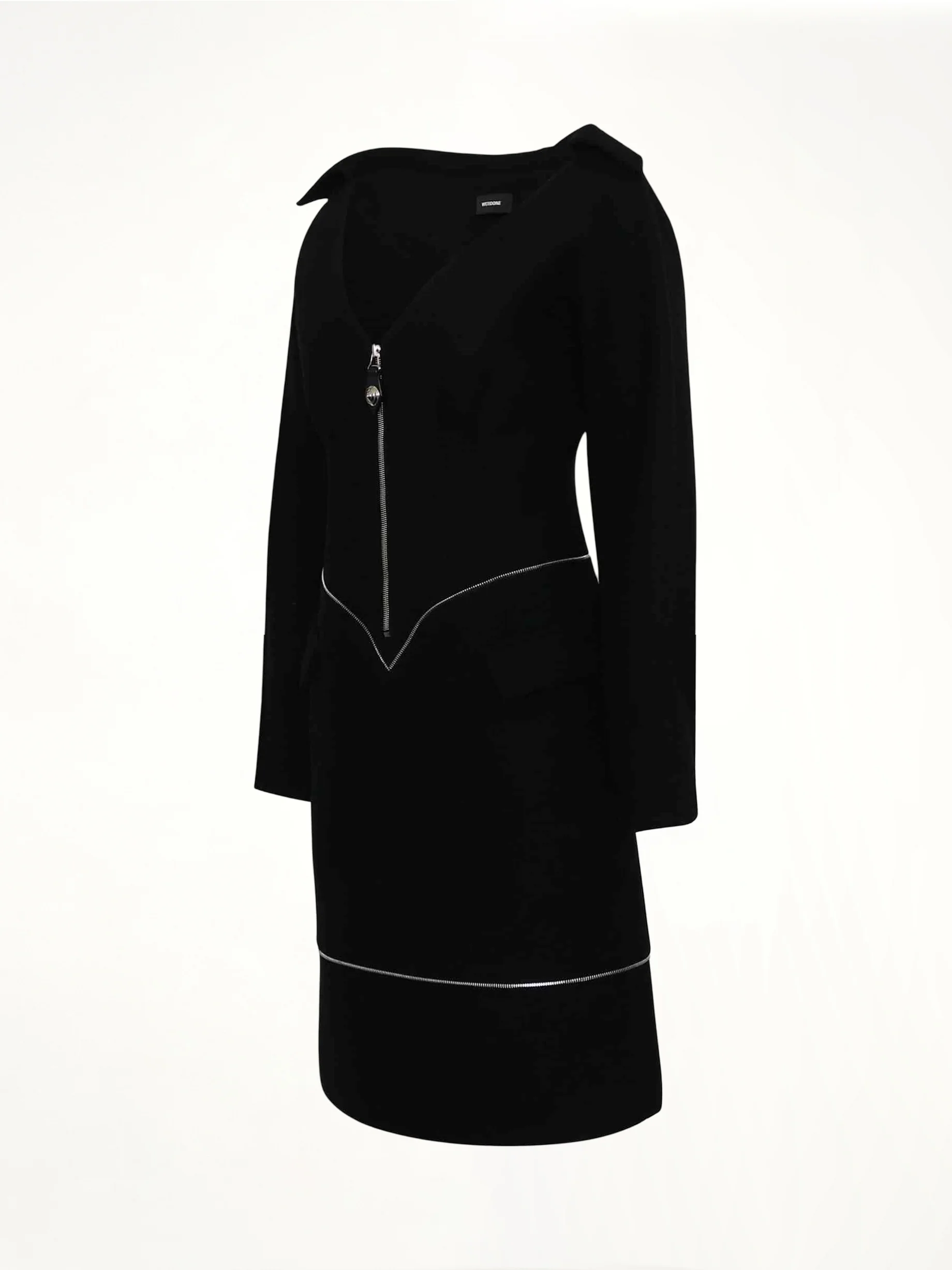 Off-Shoulder Neck Line Dress in Black - Image 2