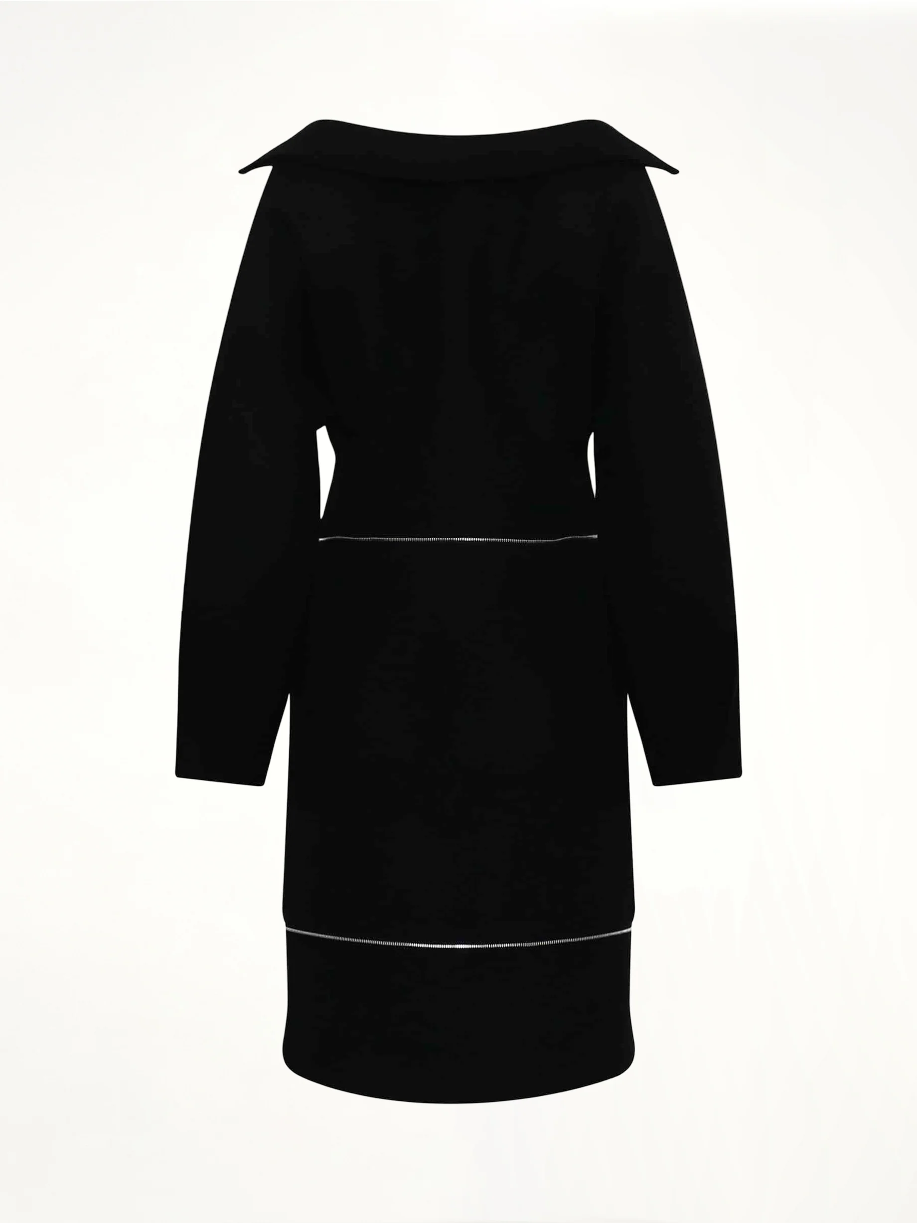 Off-Shoulder Neck Line Dress in Black - Image 4