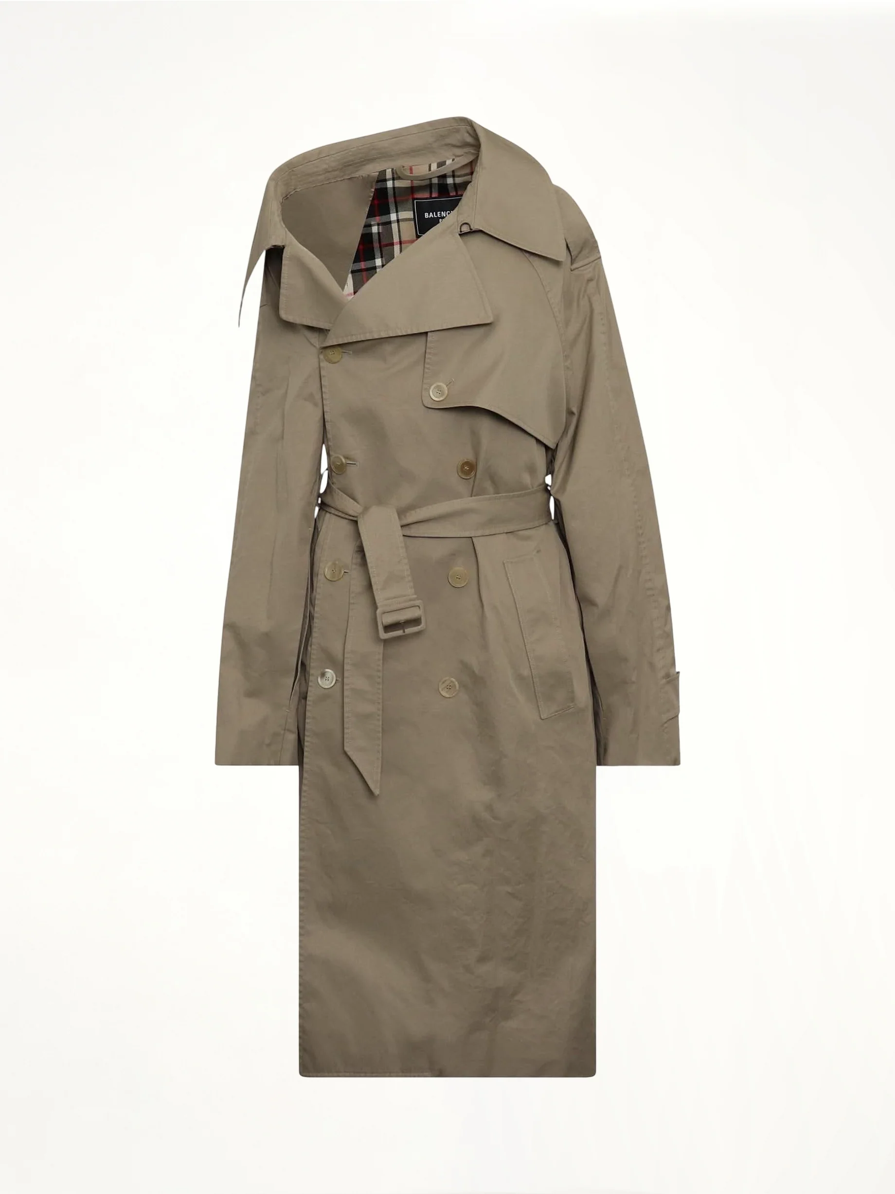 Off Shoulder Trench Coat in Beige