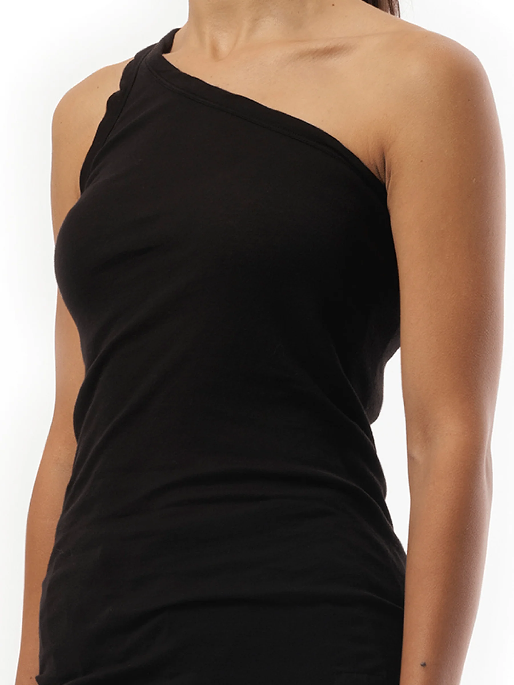 One Shoulder Tank Top in Black - Image 3