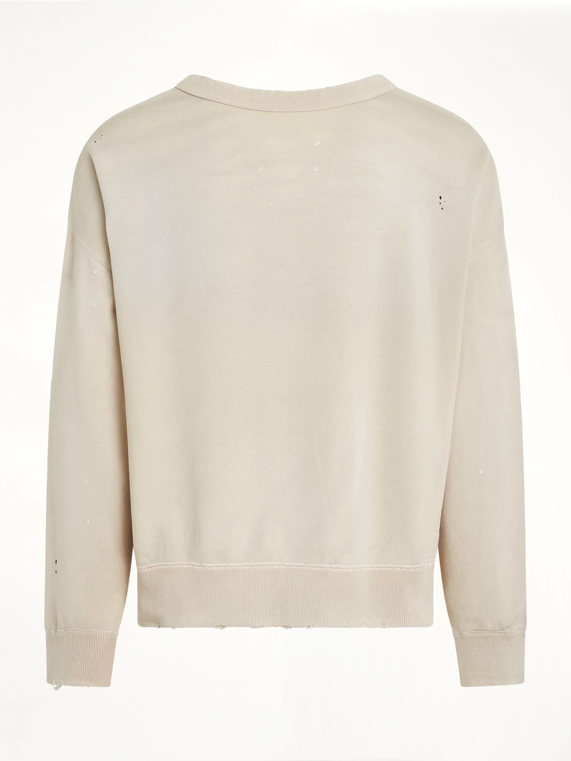 Open Neck Logo Sweatshirt in Dirty Ecru - Image 4