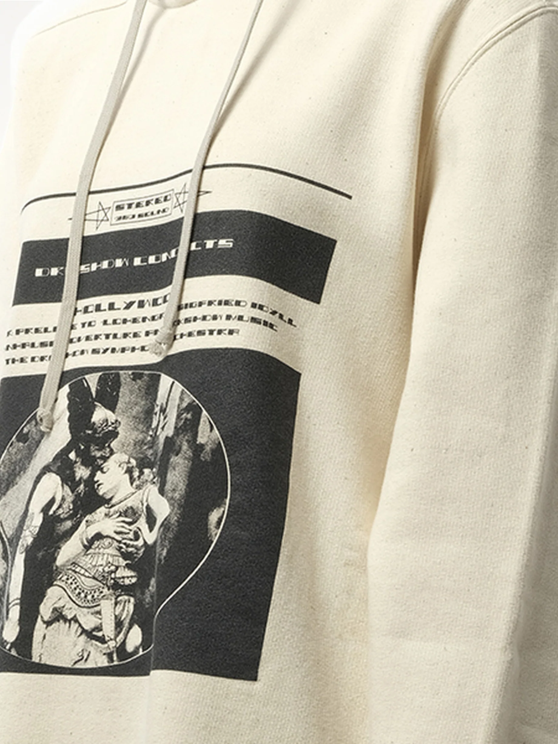 Opera Print Oversize Hoodie in Natural/Black - Image 3