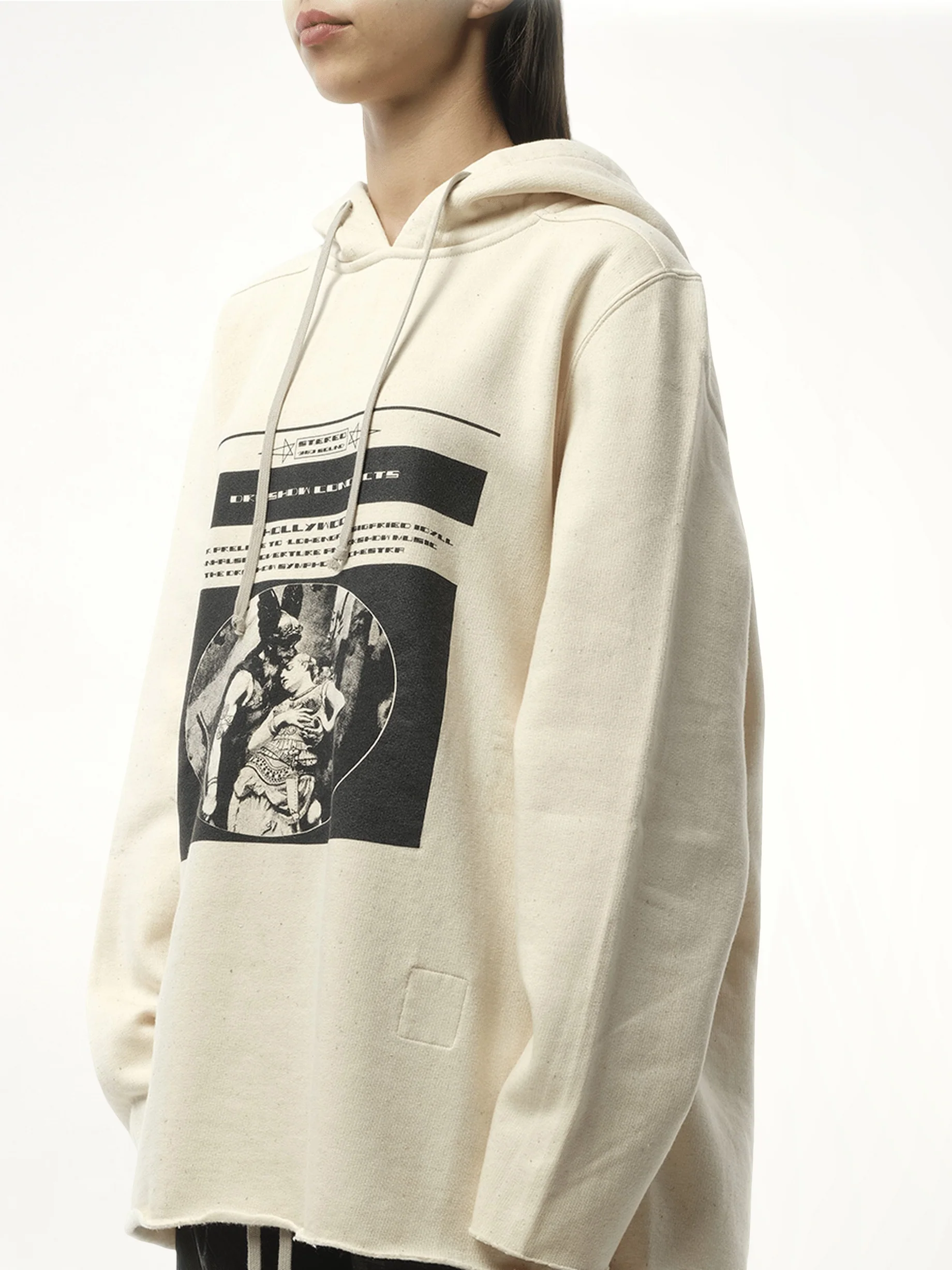Opera Print Oversize Hoodie in Natural/Black - Image 5