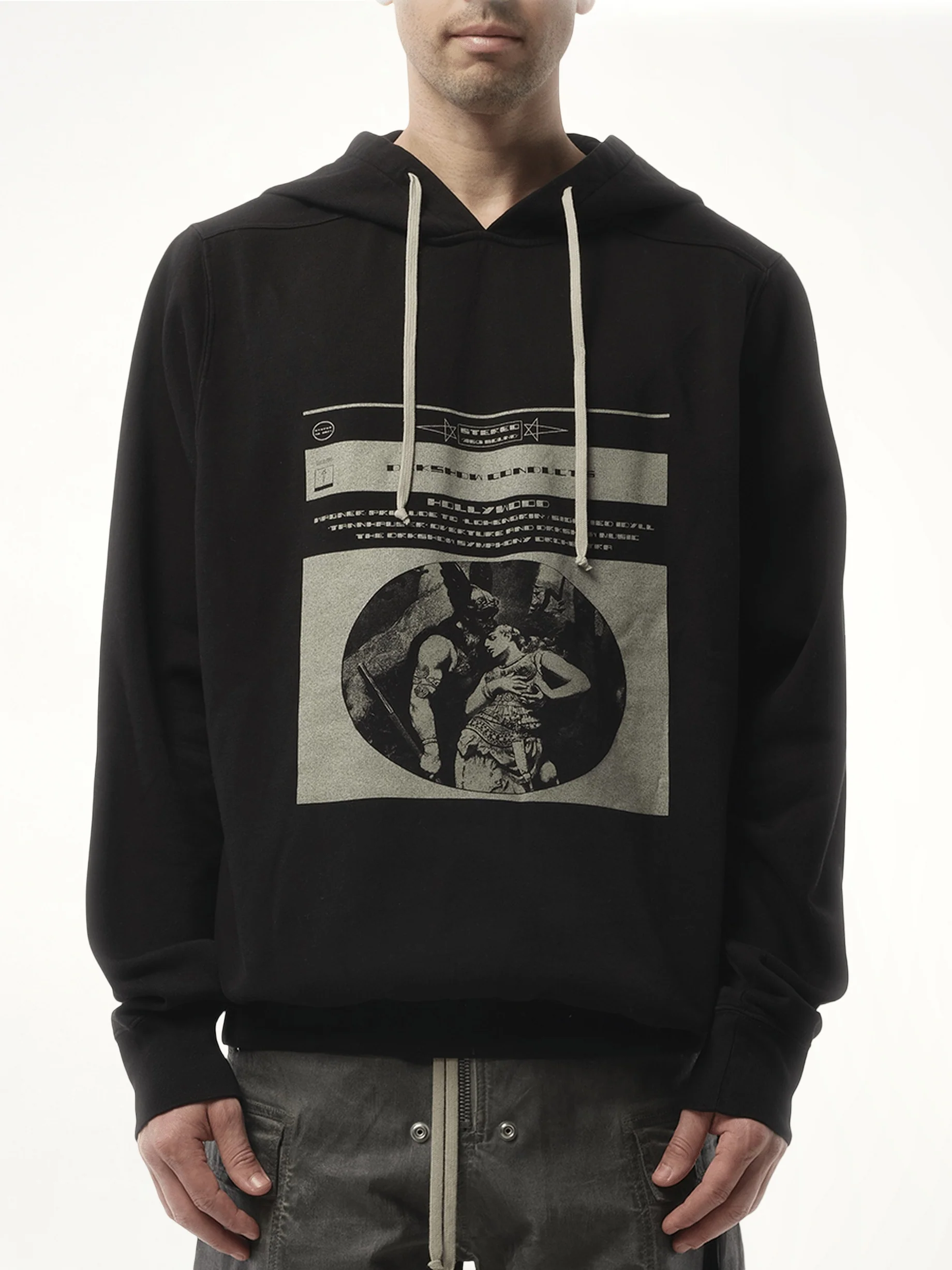 Opera Print Oversized Hoodie in Black/Pearl