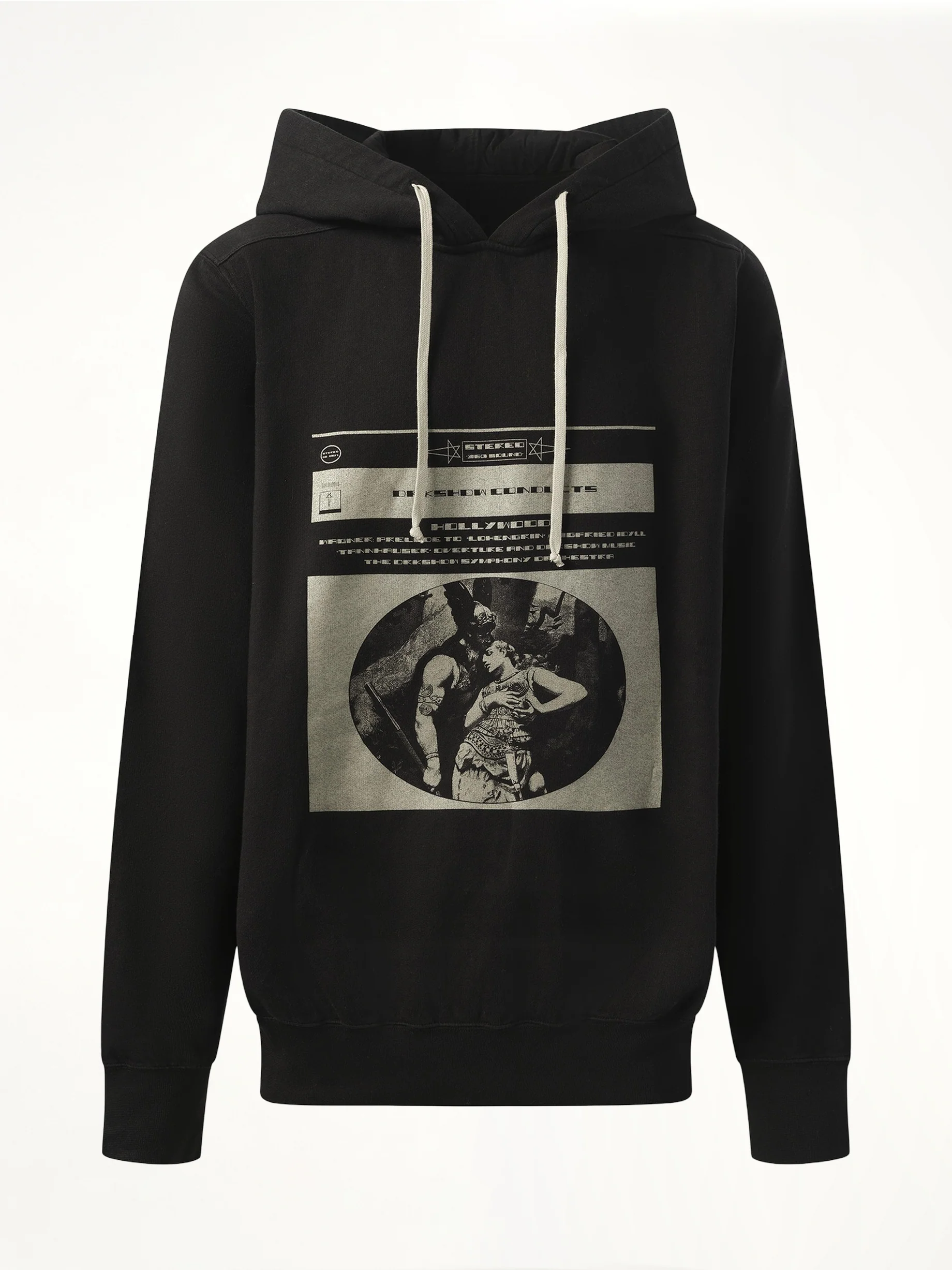 Opera Print Oversized Hoodie in Black/Pearl - Image 2
