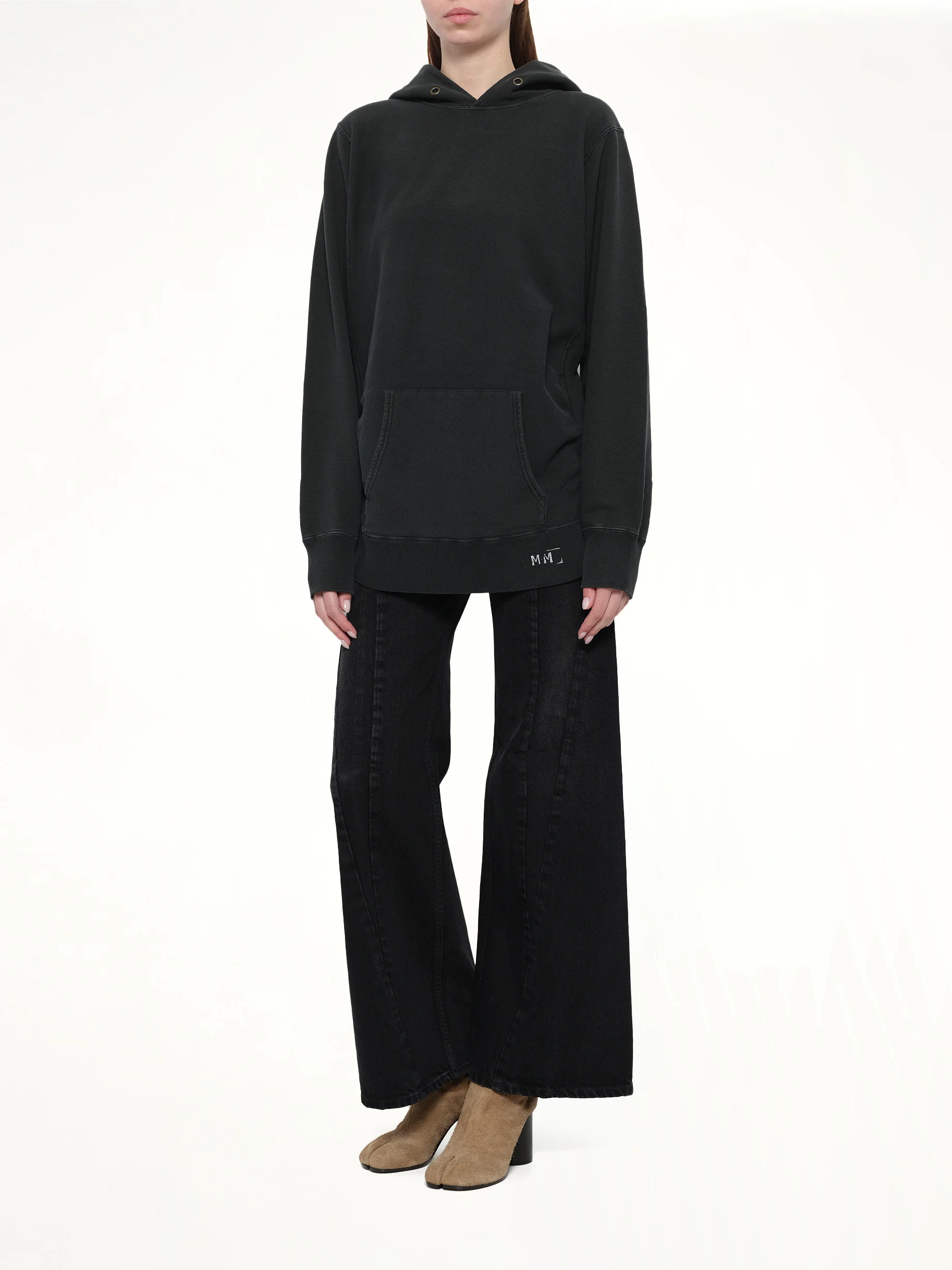 Organic Cotton Fleece Hoodie in Vintage Carbon - Image 4