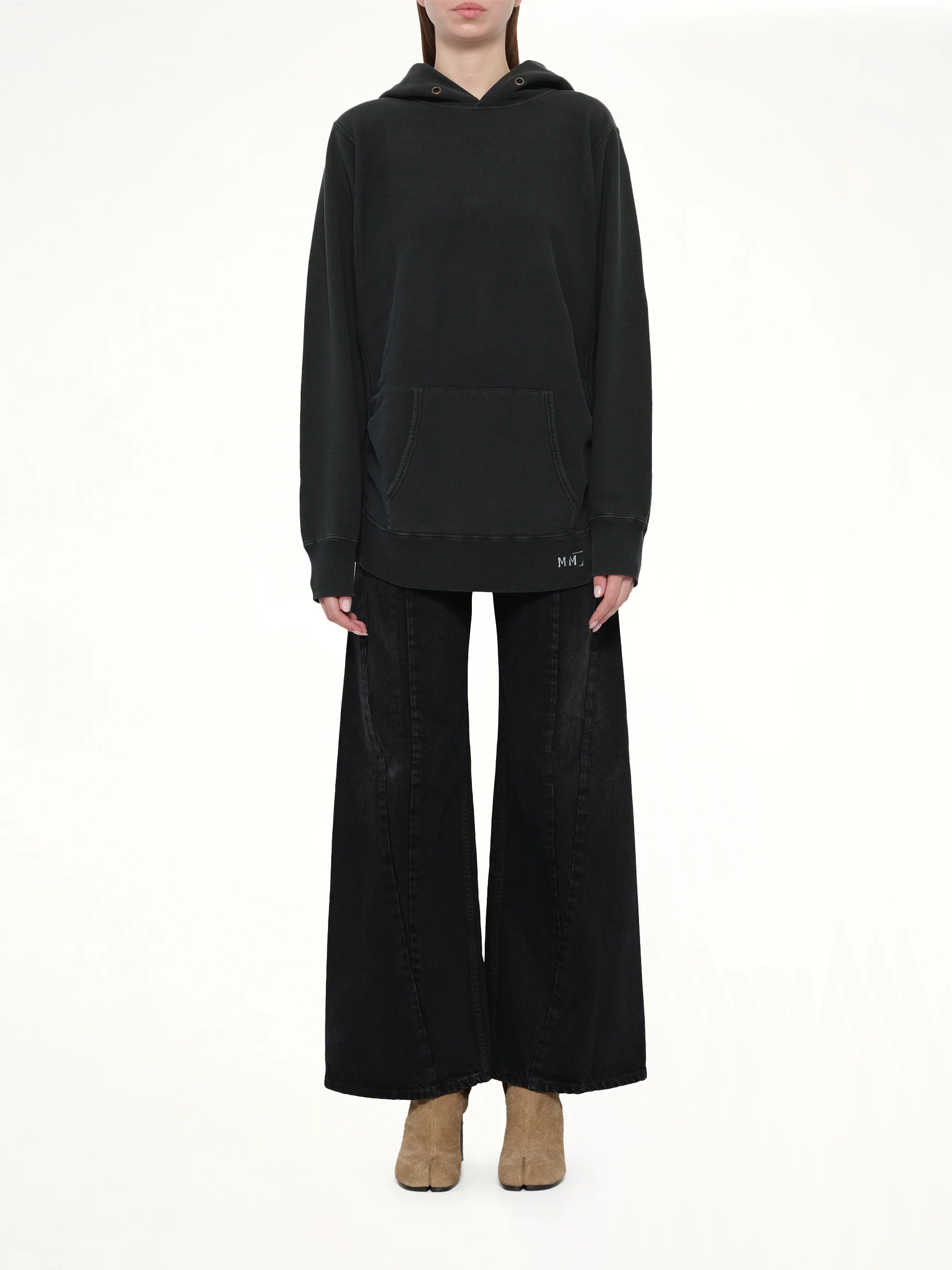 Organic Cotton Fleece Hoodie in Vintage Carbon - Image 7