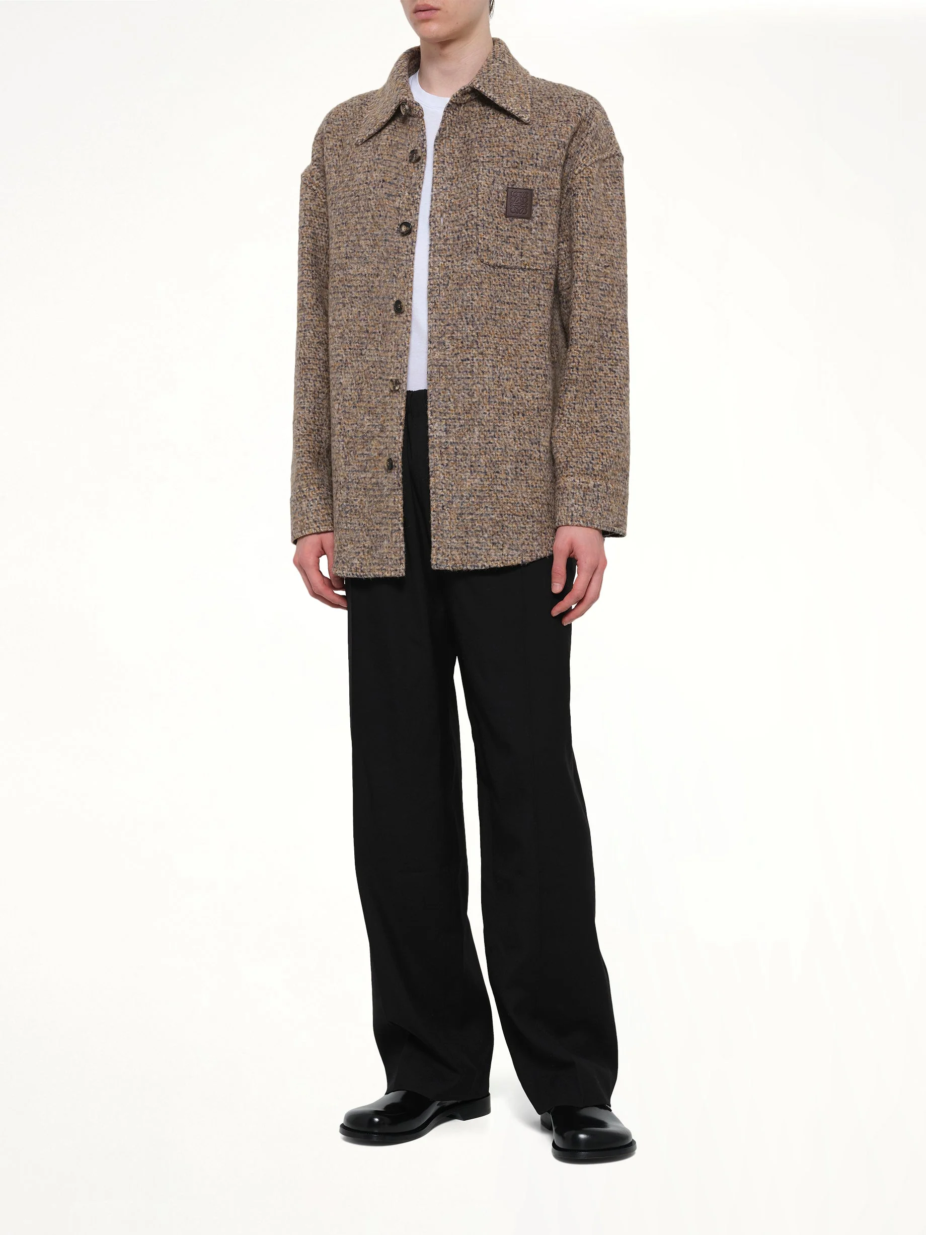 Overshirt in Beige/Blue Melange - Image 4