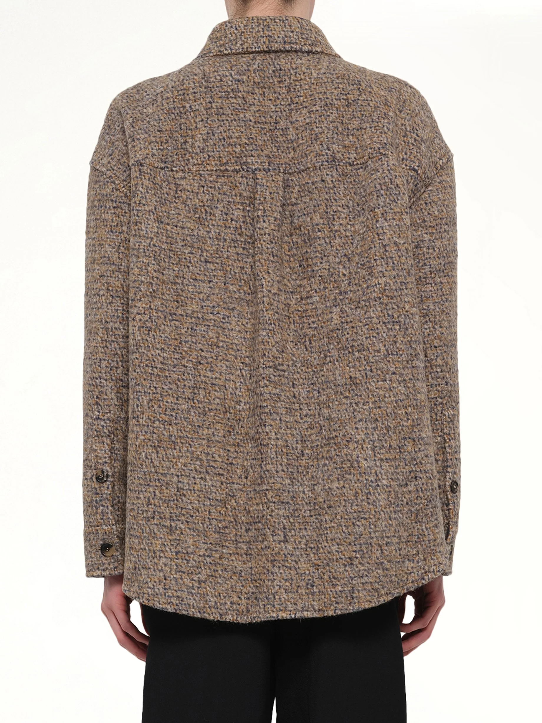 Overshirt in Beige/Blue Melange - Image 5