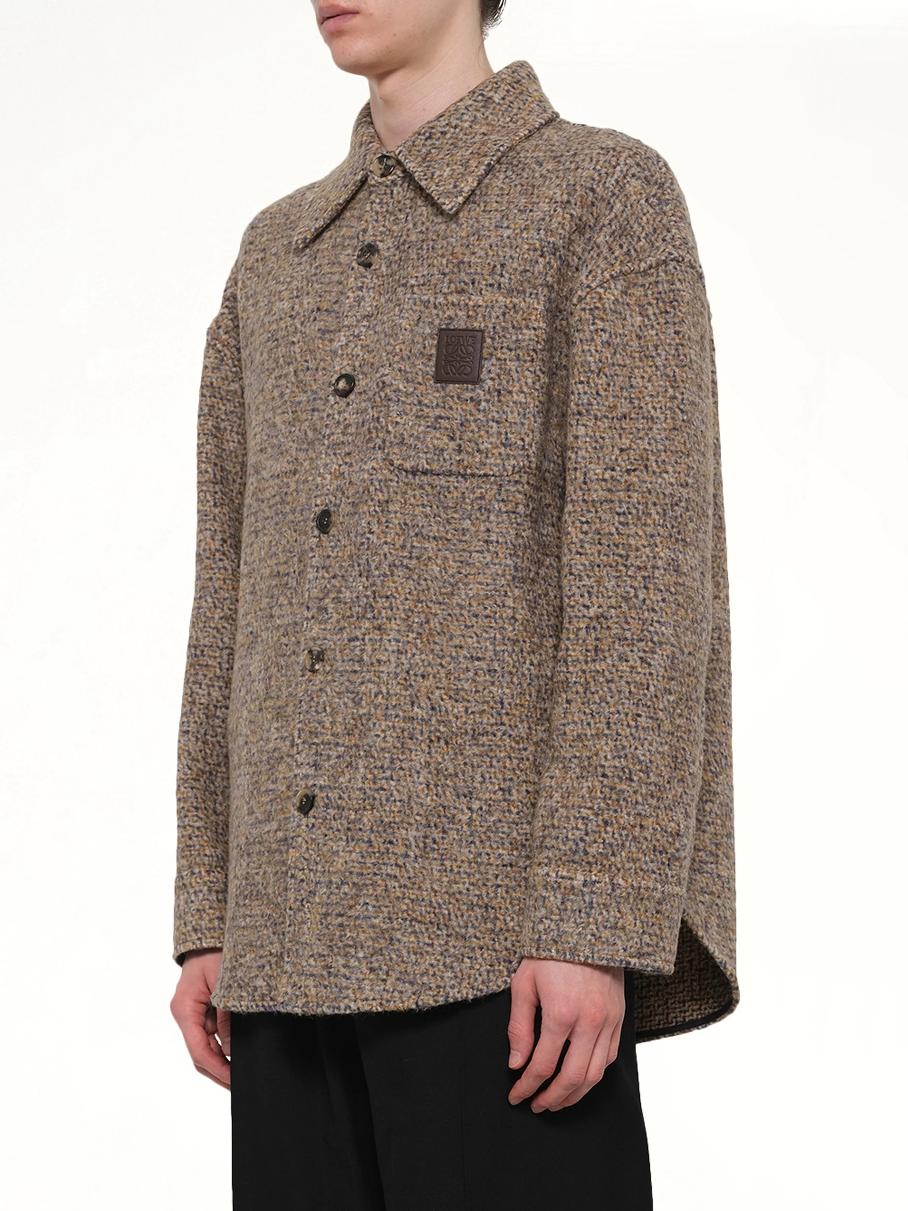Overshirt in Beige/Blue Melange - Image 6