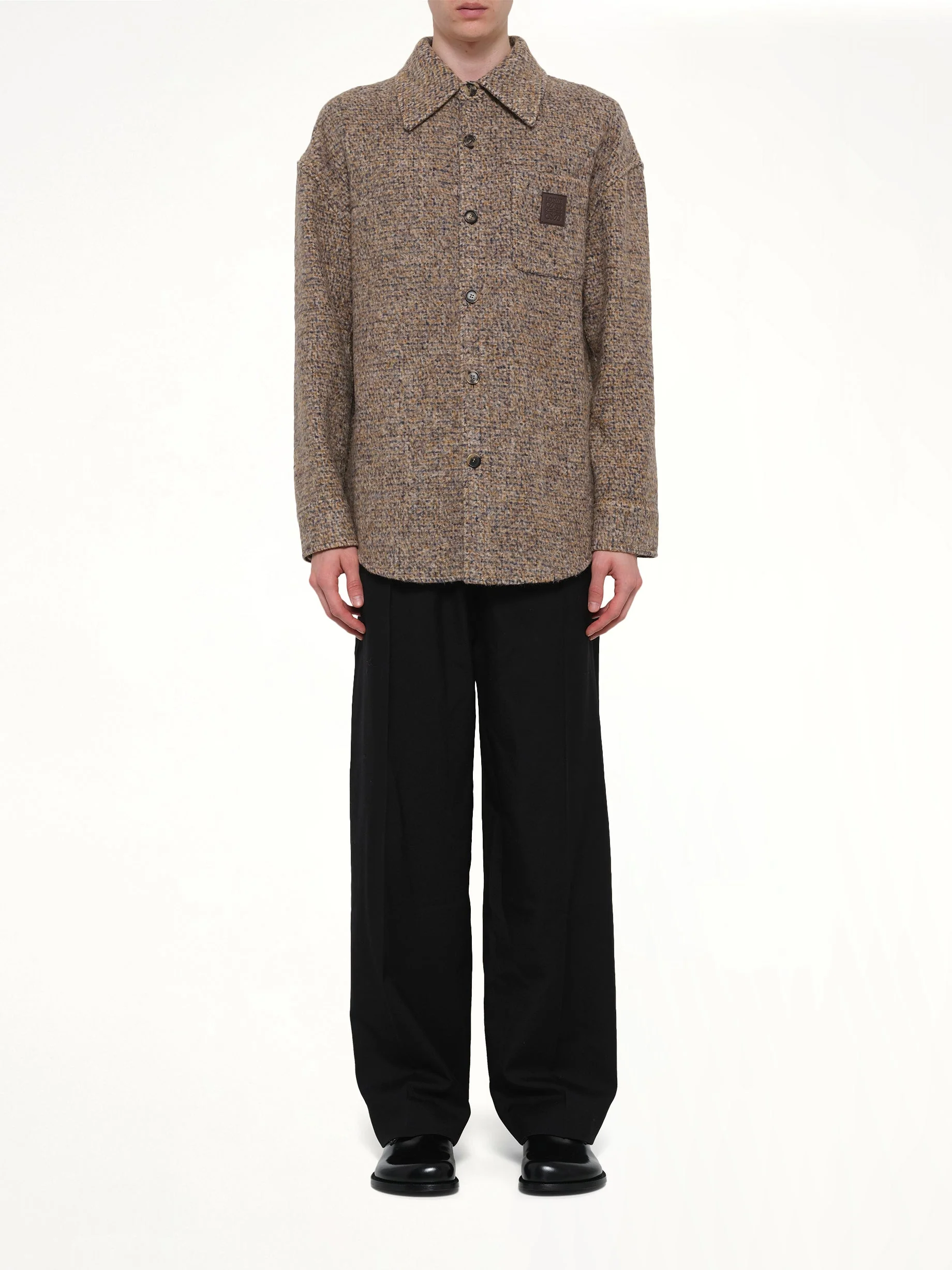 Overshirt in Beige/Blue Melange - Image 7