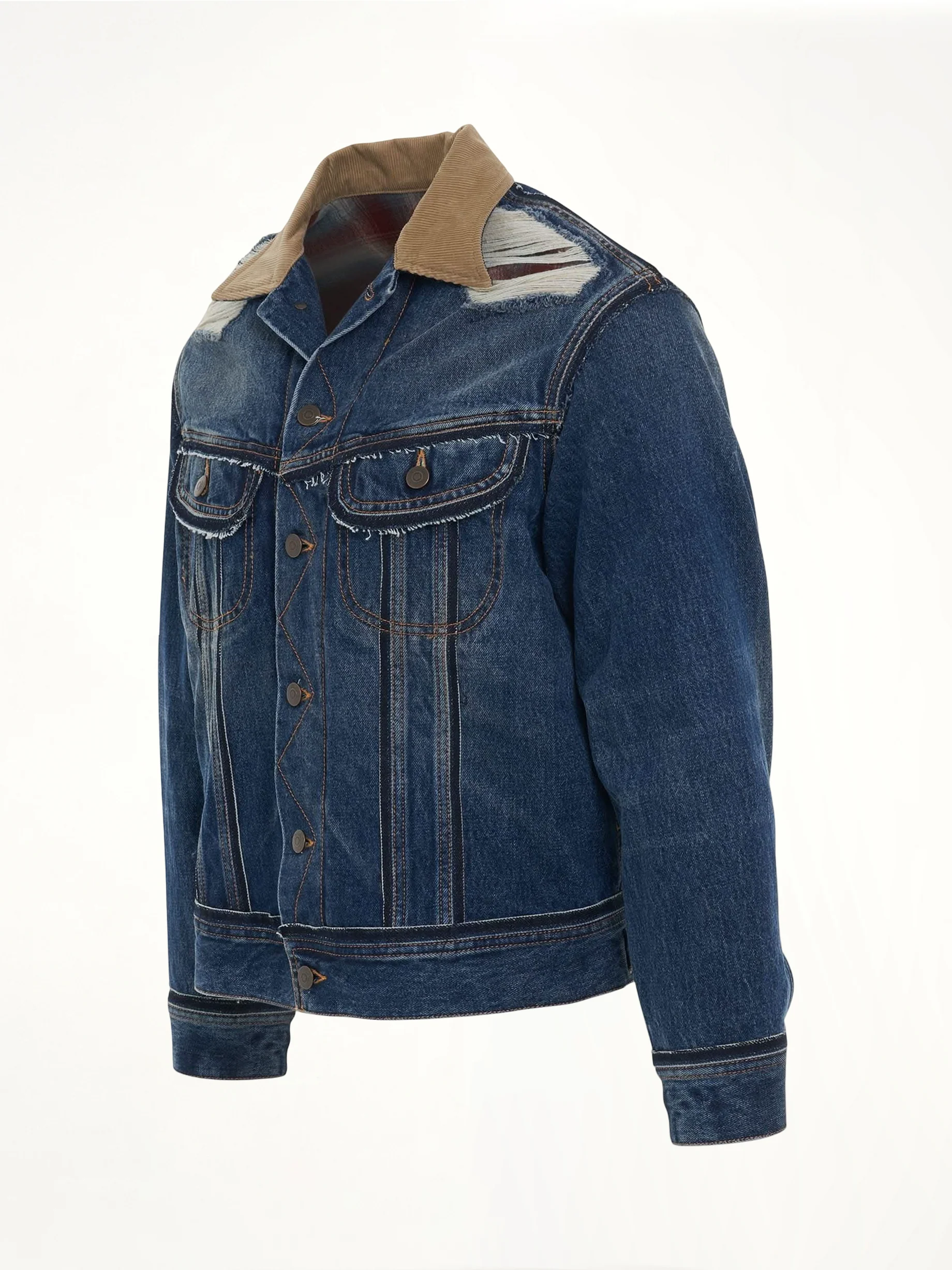 Oversize Deconstruction Cut-Out Denim Jacket - Image 2
