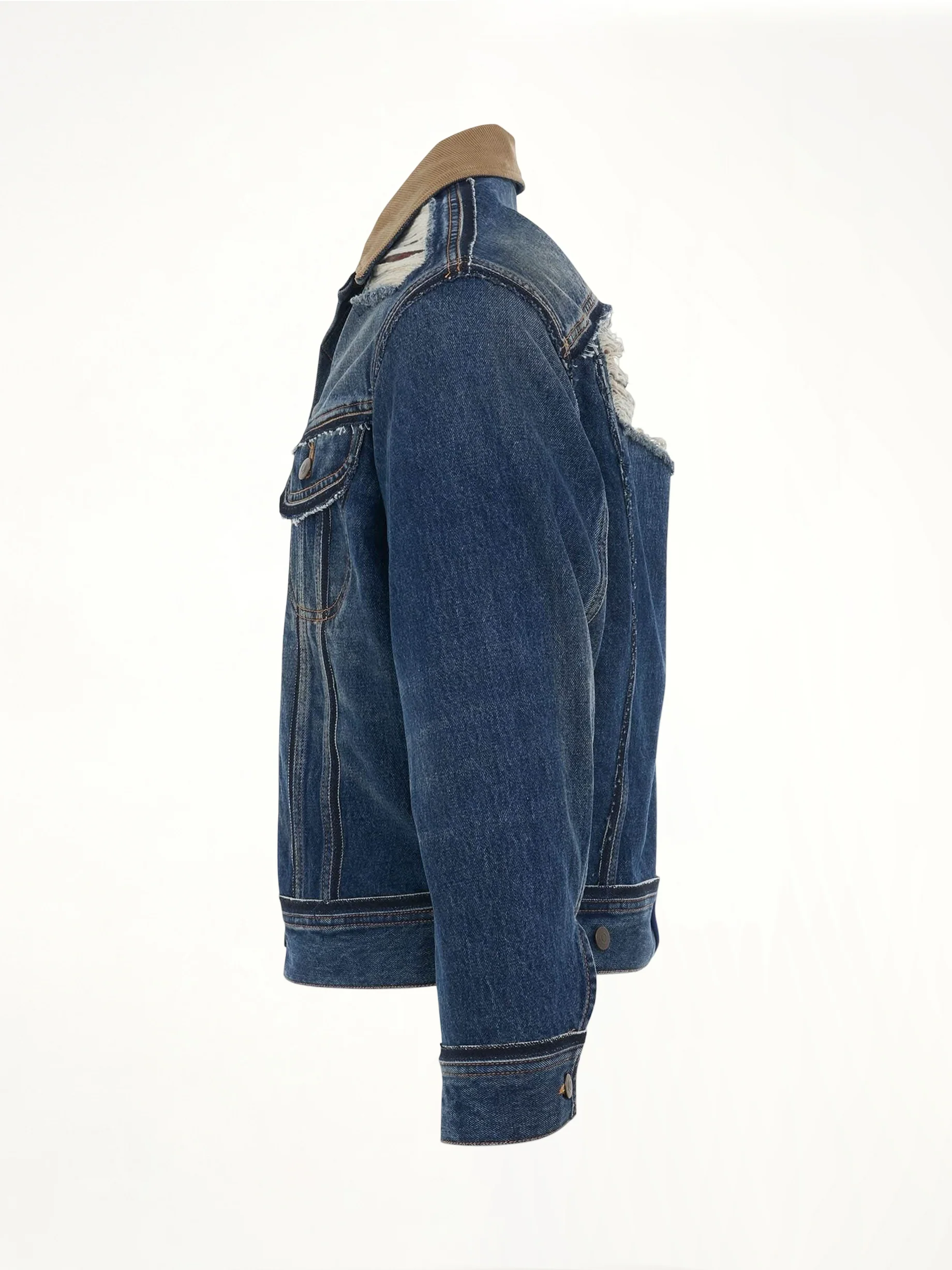 Oversize Deconstruction Cut-Out Denim Jacket - Image 3