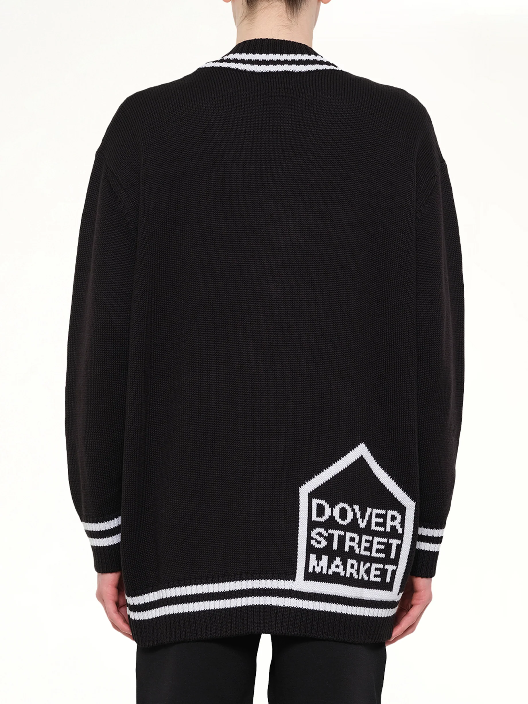 Oversized Cardigan with Patch in Black - Image 5