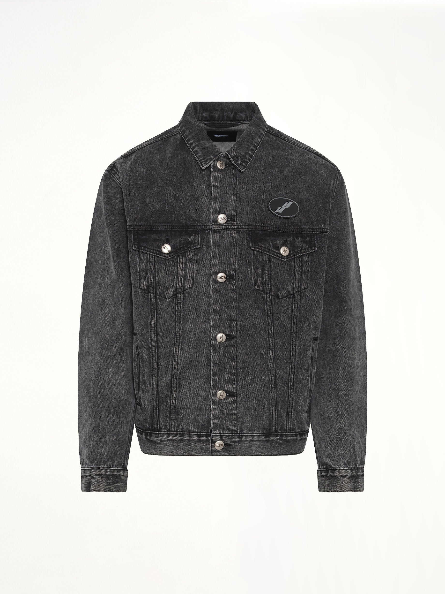 Oversized Denim Jacket in Washed Black - Image 2