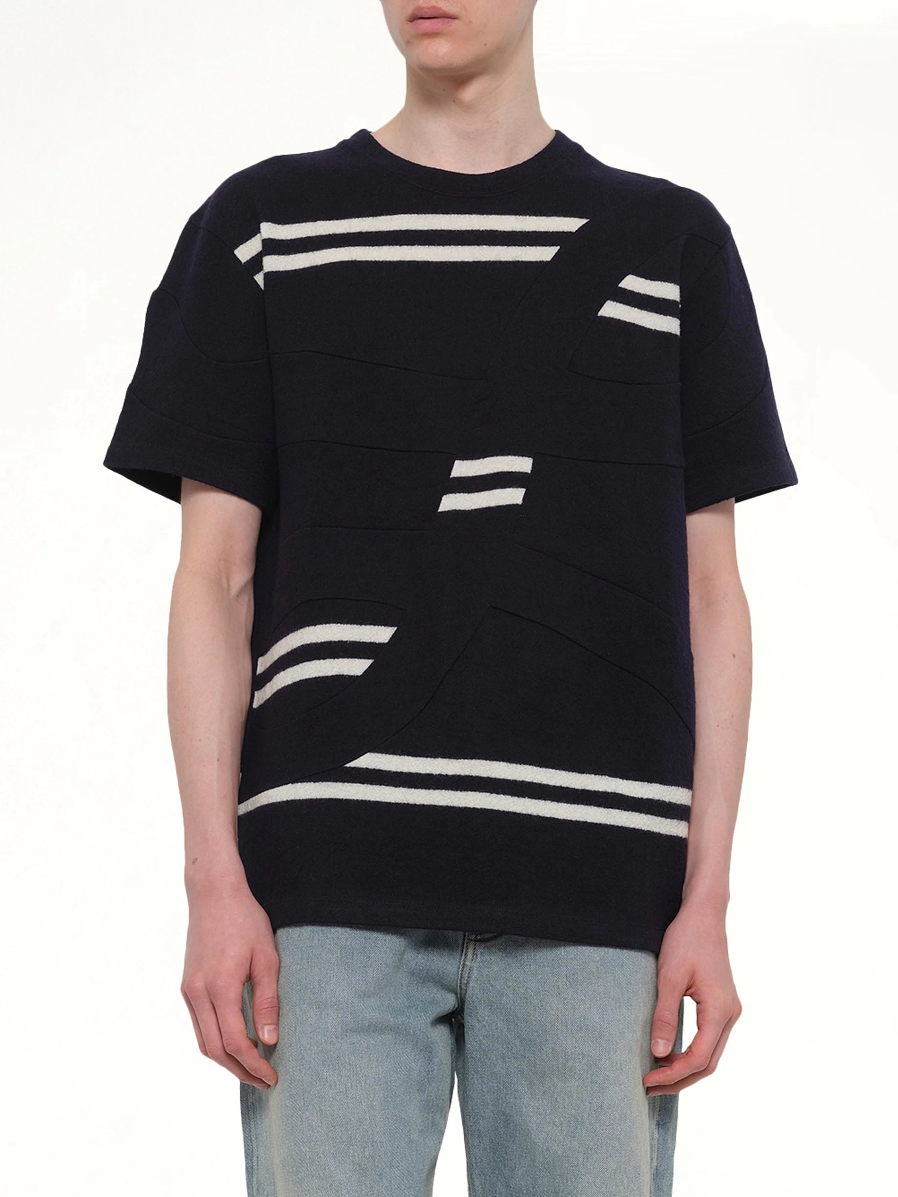 Oversized Fit T-Shirt in Navy/White - Image 6