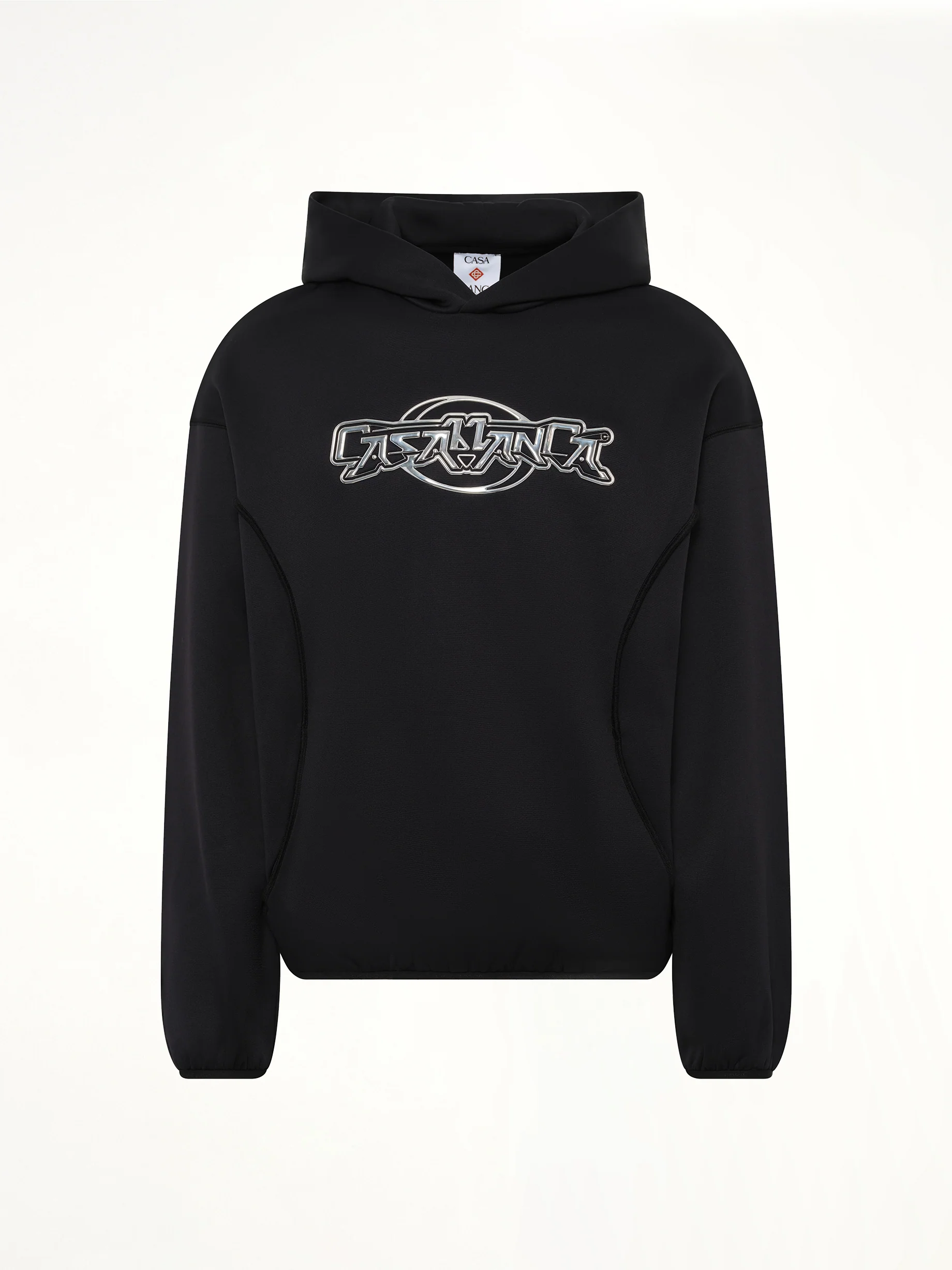 Oversized Panelled Hoodie in Black - Image 2