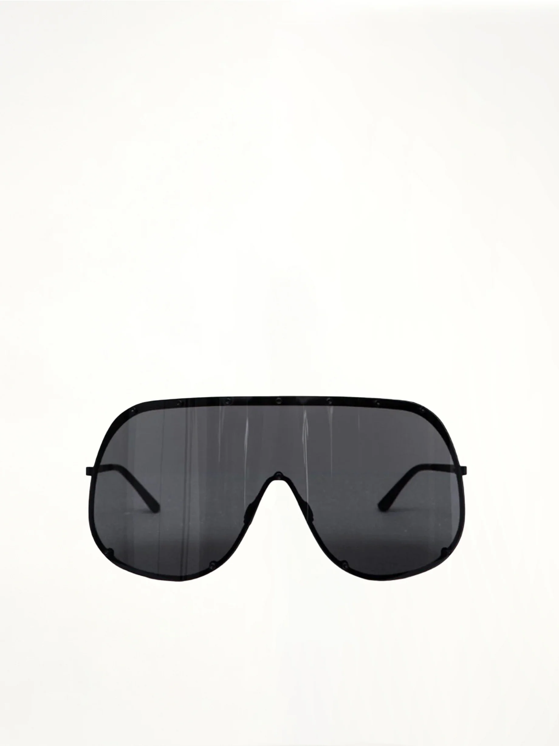 Oversized Shield Sunglasses in Black - Image 2