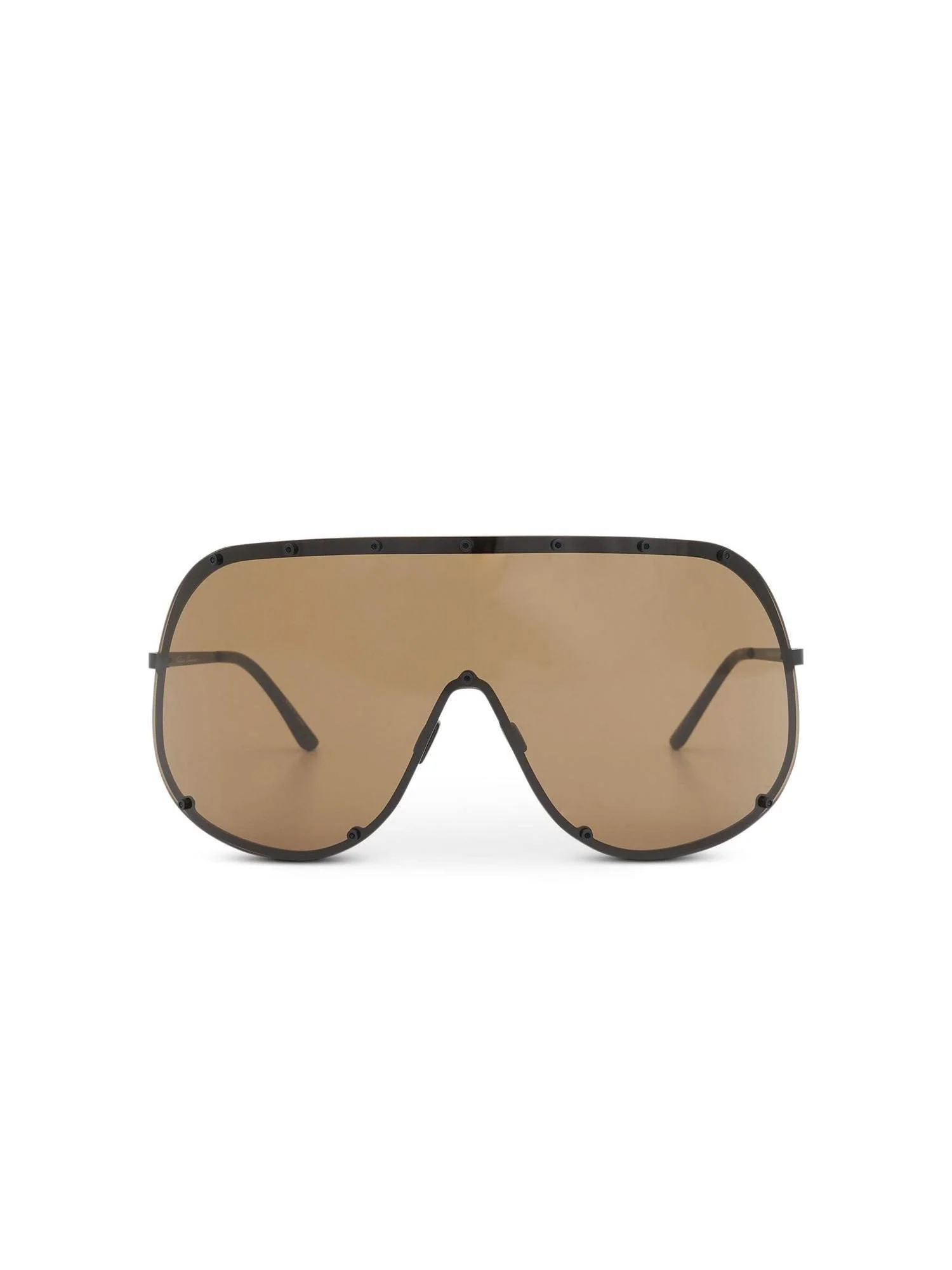 Oversized Shield Sunglasses in Brown