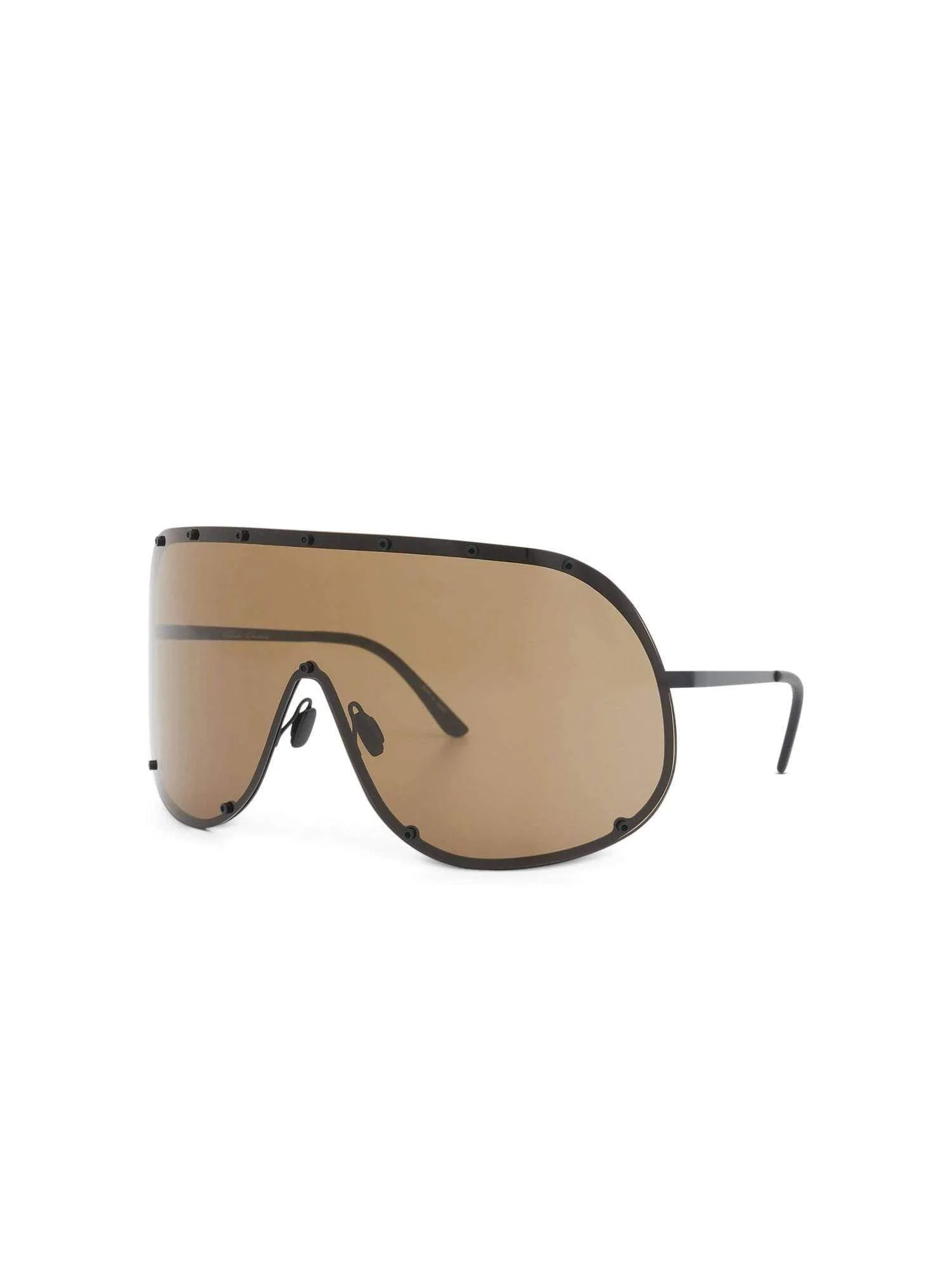 Oversized Shield Sunglasses in Brown - Image 2