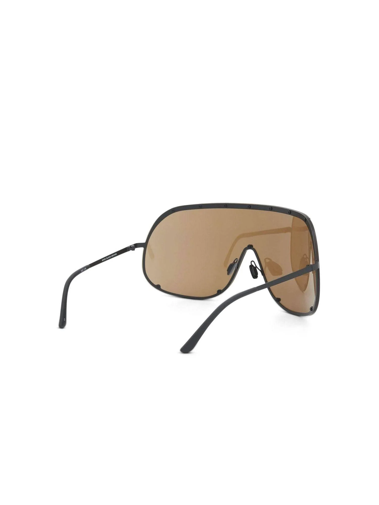Oversized Shield Sunglasses in Brown - Image 3
