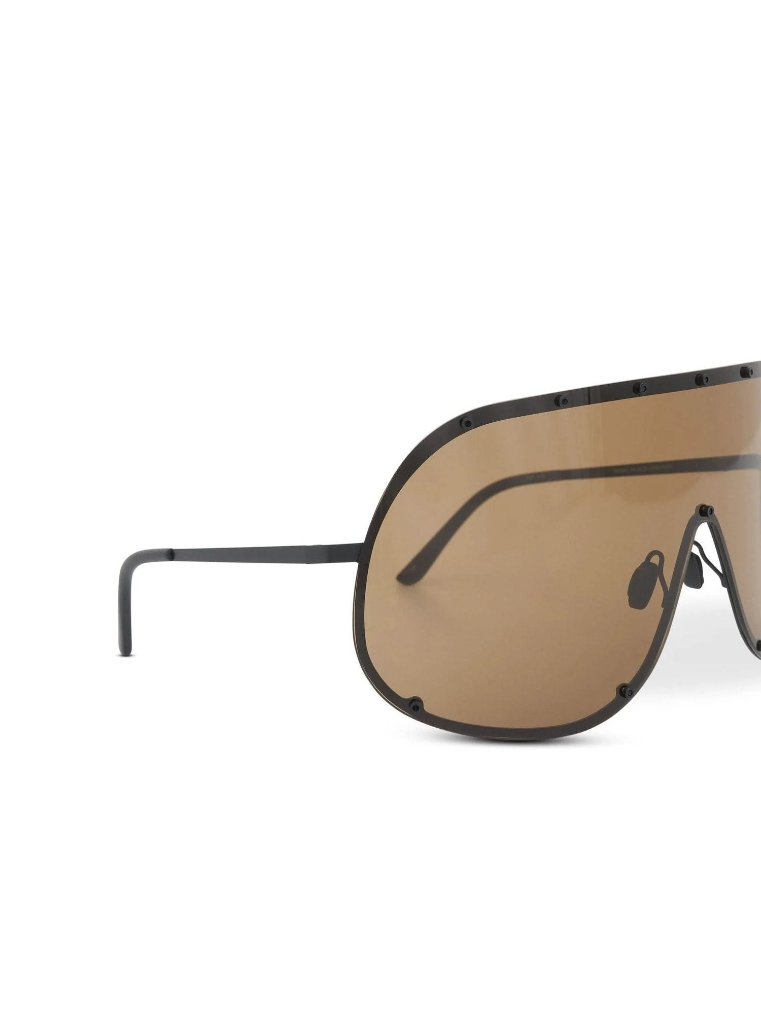 Oversized Shield Sunglasses in Brown - Image 4