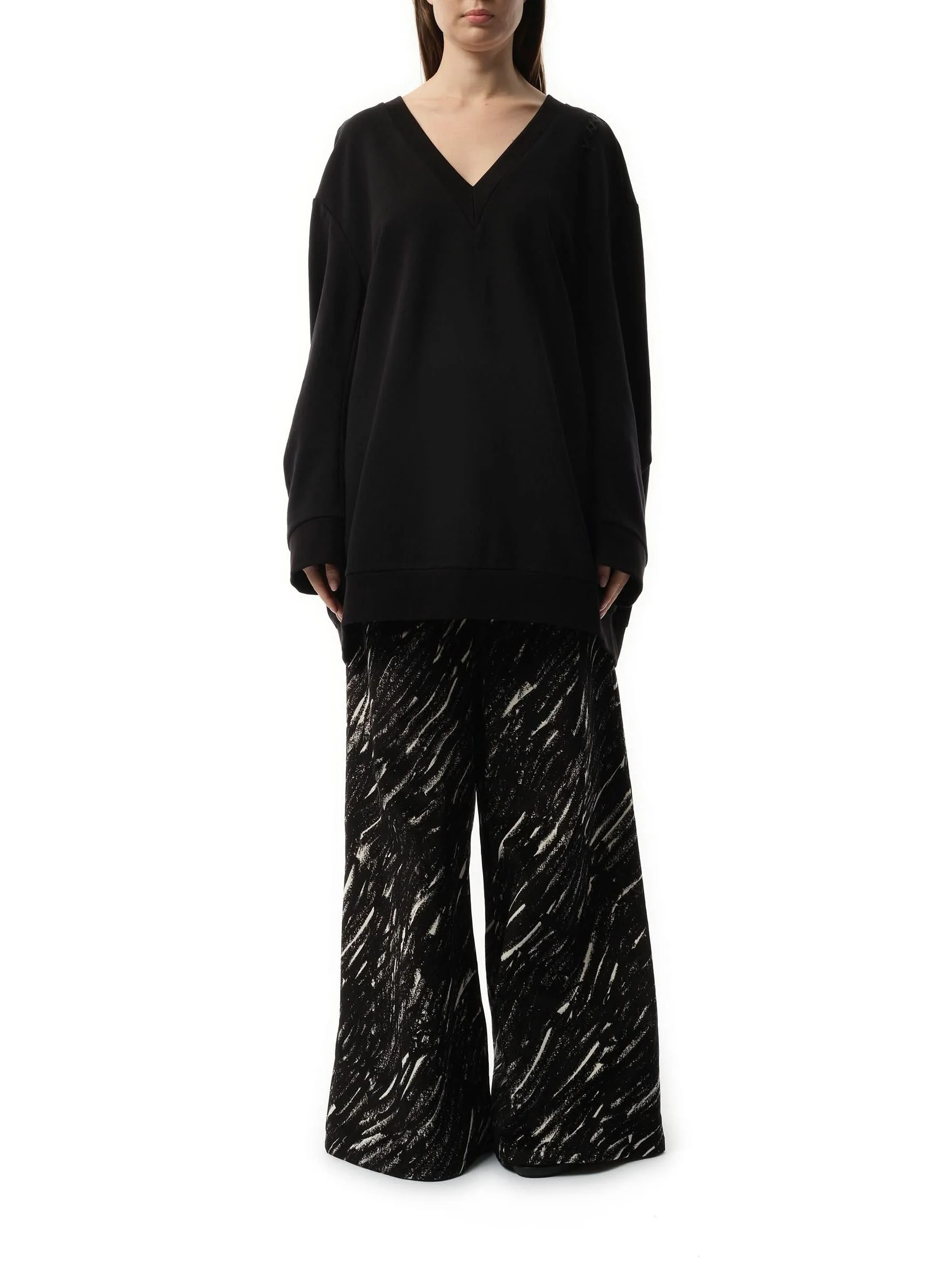 Oversized Sweatshirt Dress in Black - Image 4