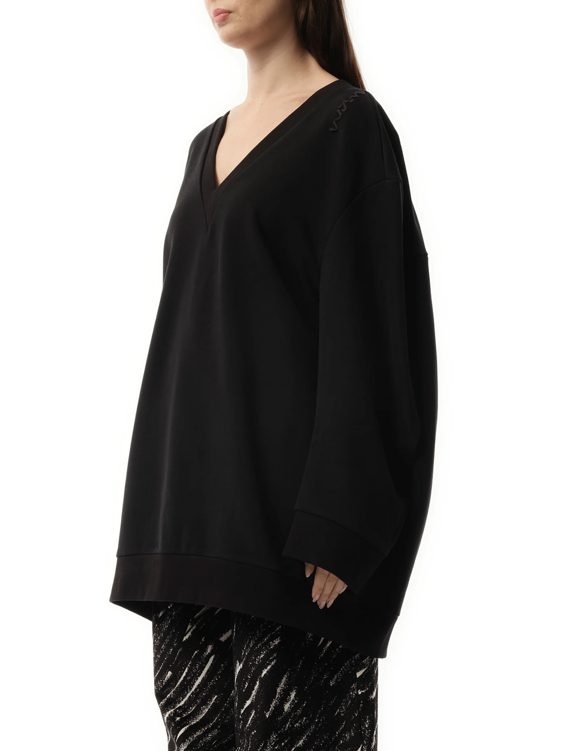 Oversized Sweatshirt Dress in Black - Image 5