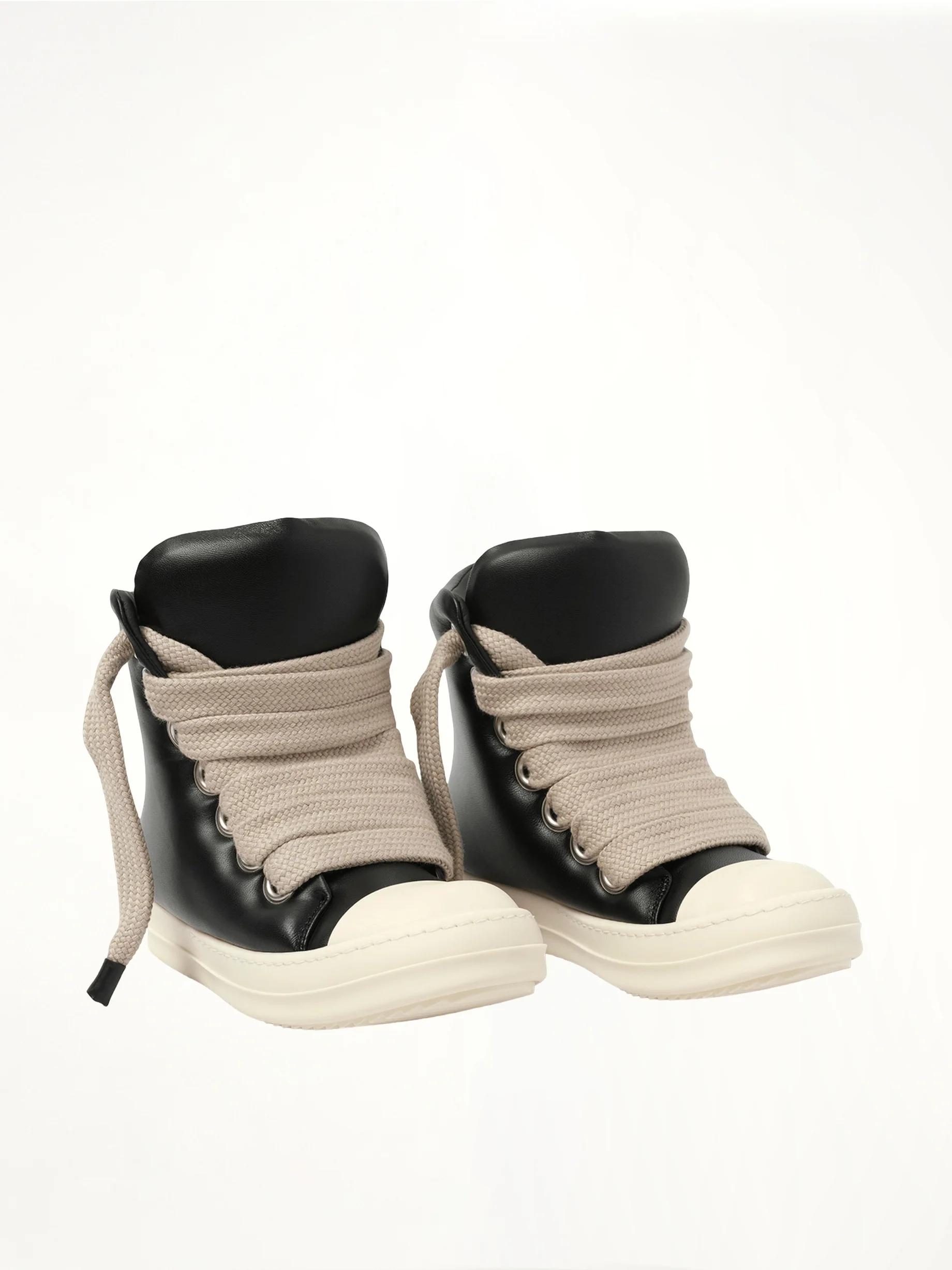 Padded Jumbolaced Sneaker in Black/Milk/Milk - Image 2