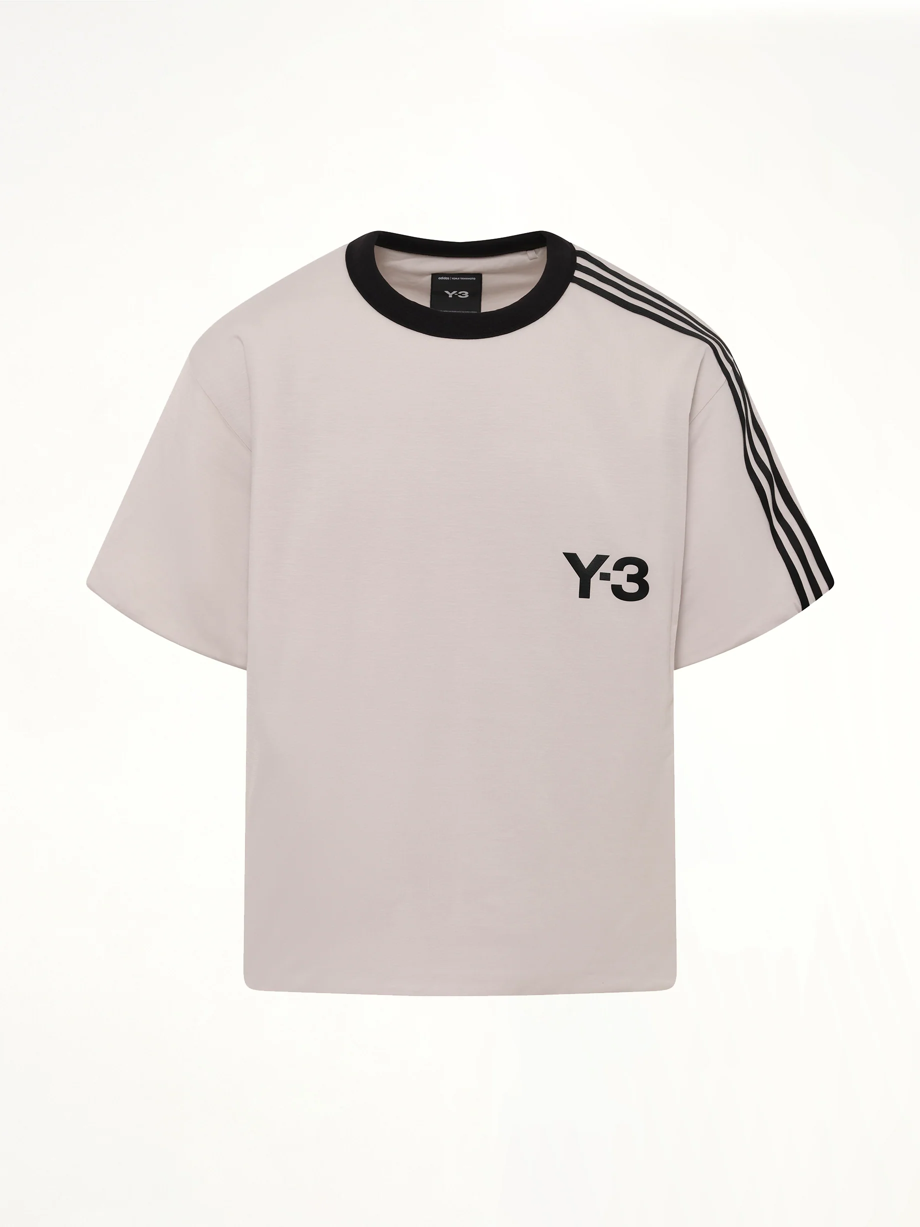 Padded Short Sleeve T-Shirt 3-Stripes in Grey - Image 2