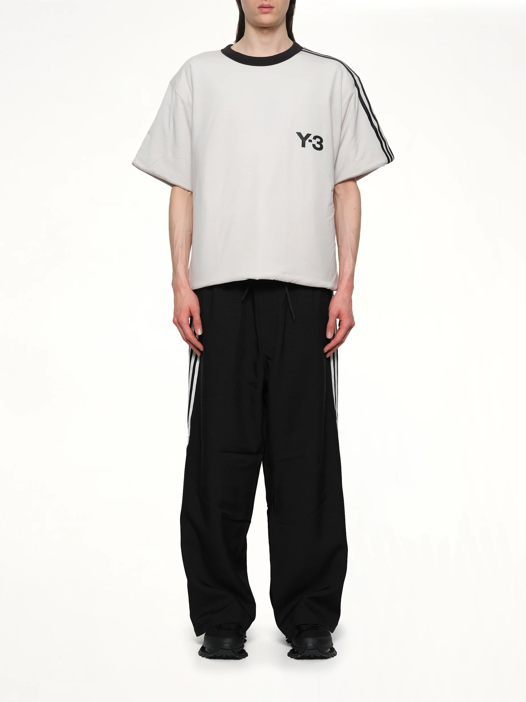 Padded Short Sleeve T-Shirt 3-Stripes in Grey - Image 7