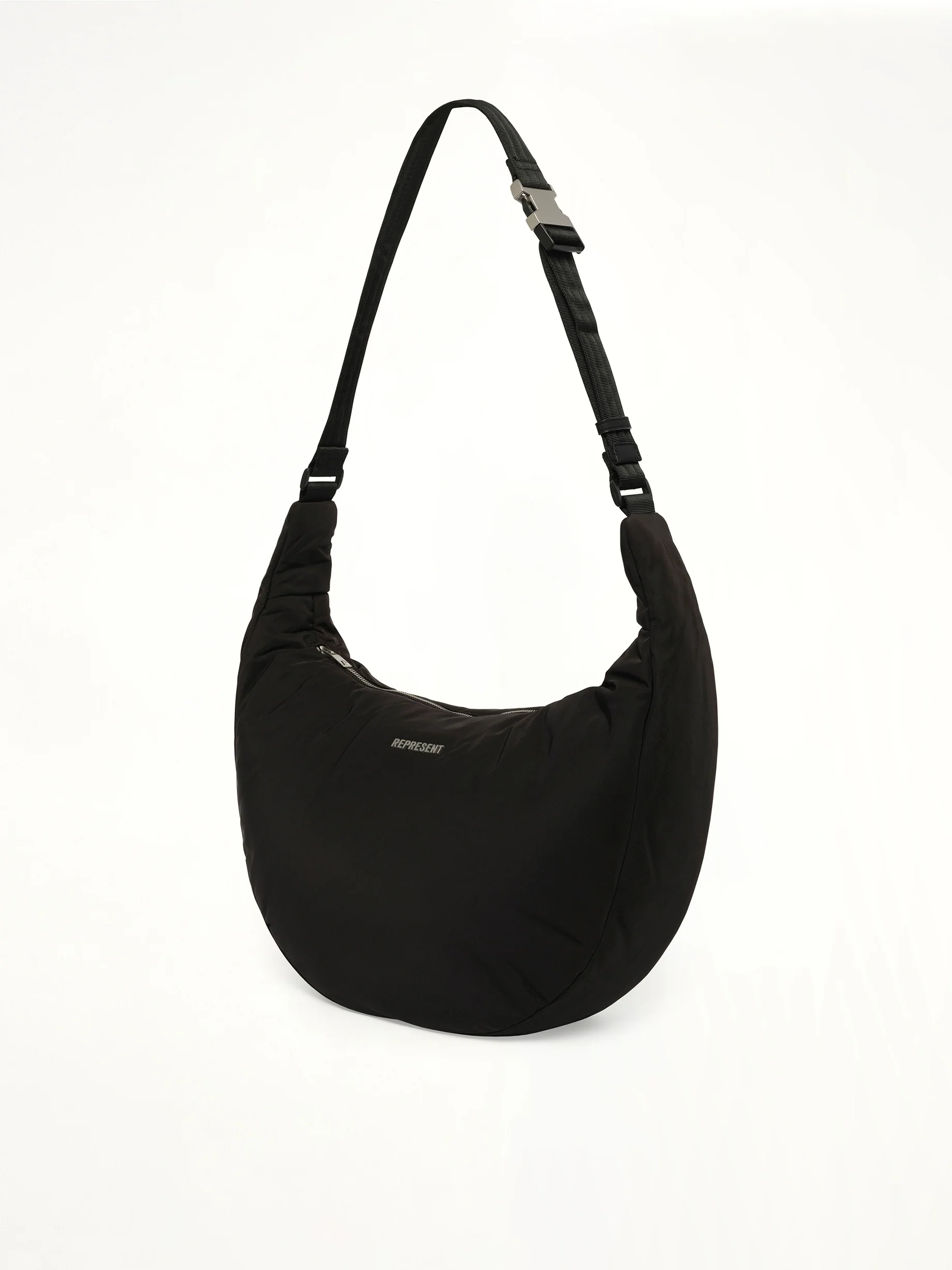 Padded Sling Bag in Black - Image 2