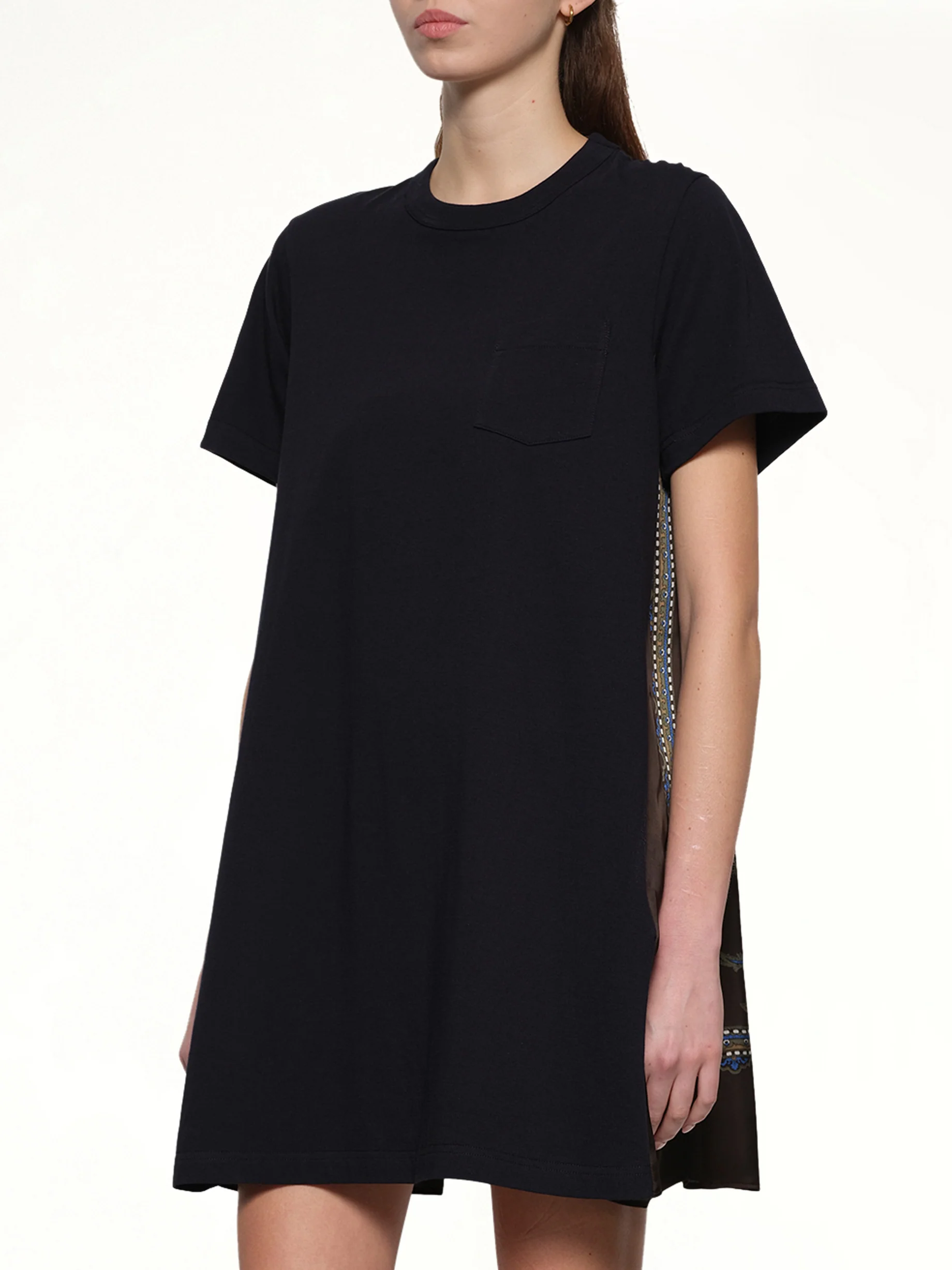 Paisley Print x Cotton Jersey Dress in Navy/Khaki - Image 6