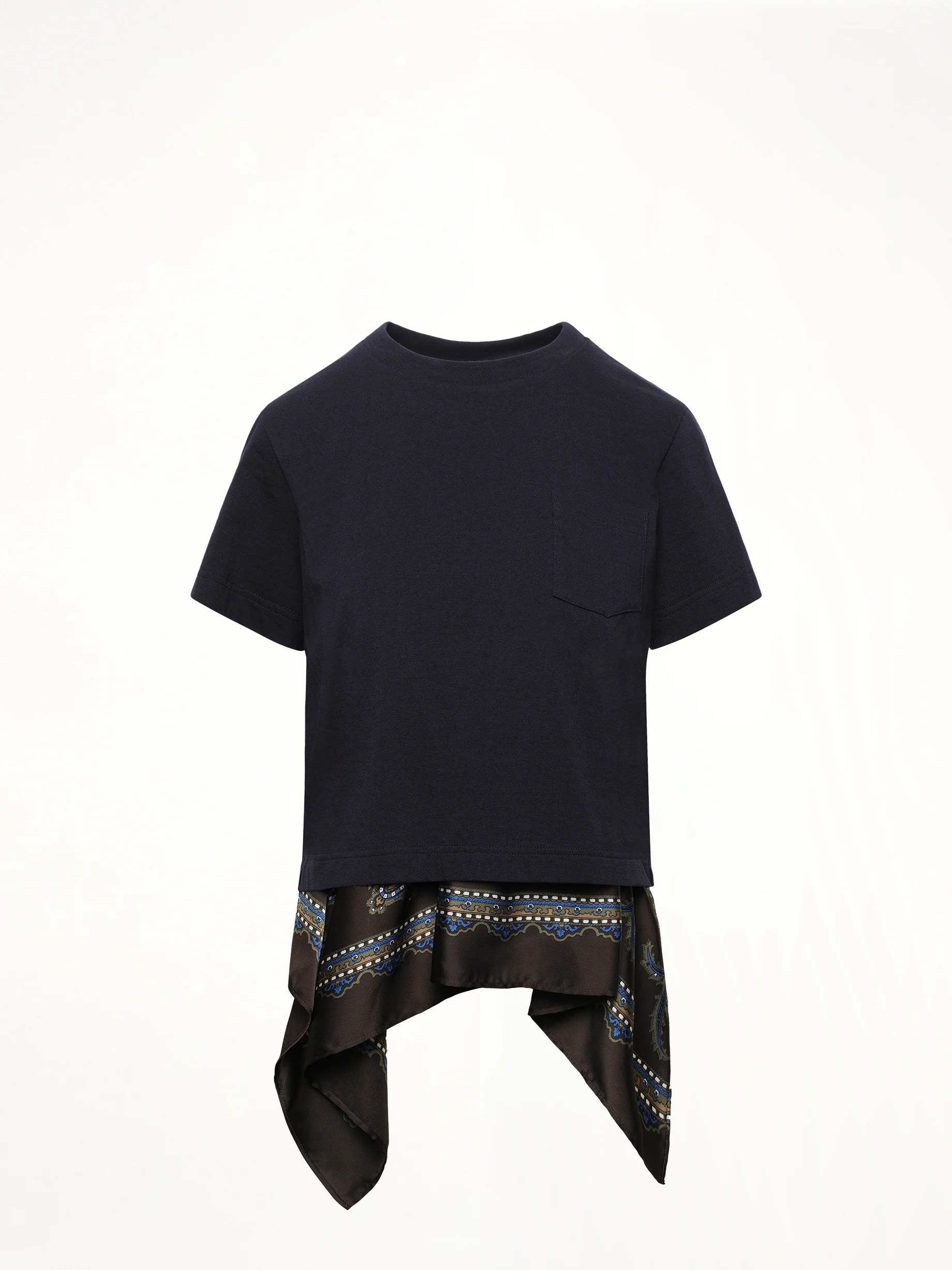 Paisley Print x Cotton Jersey T-Shirt in Navy/Khaki - Image 2