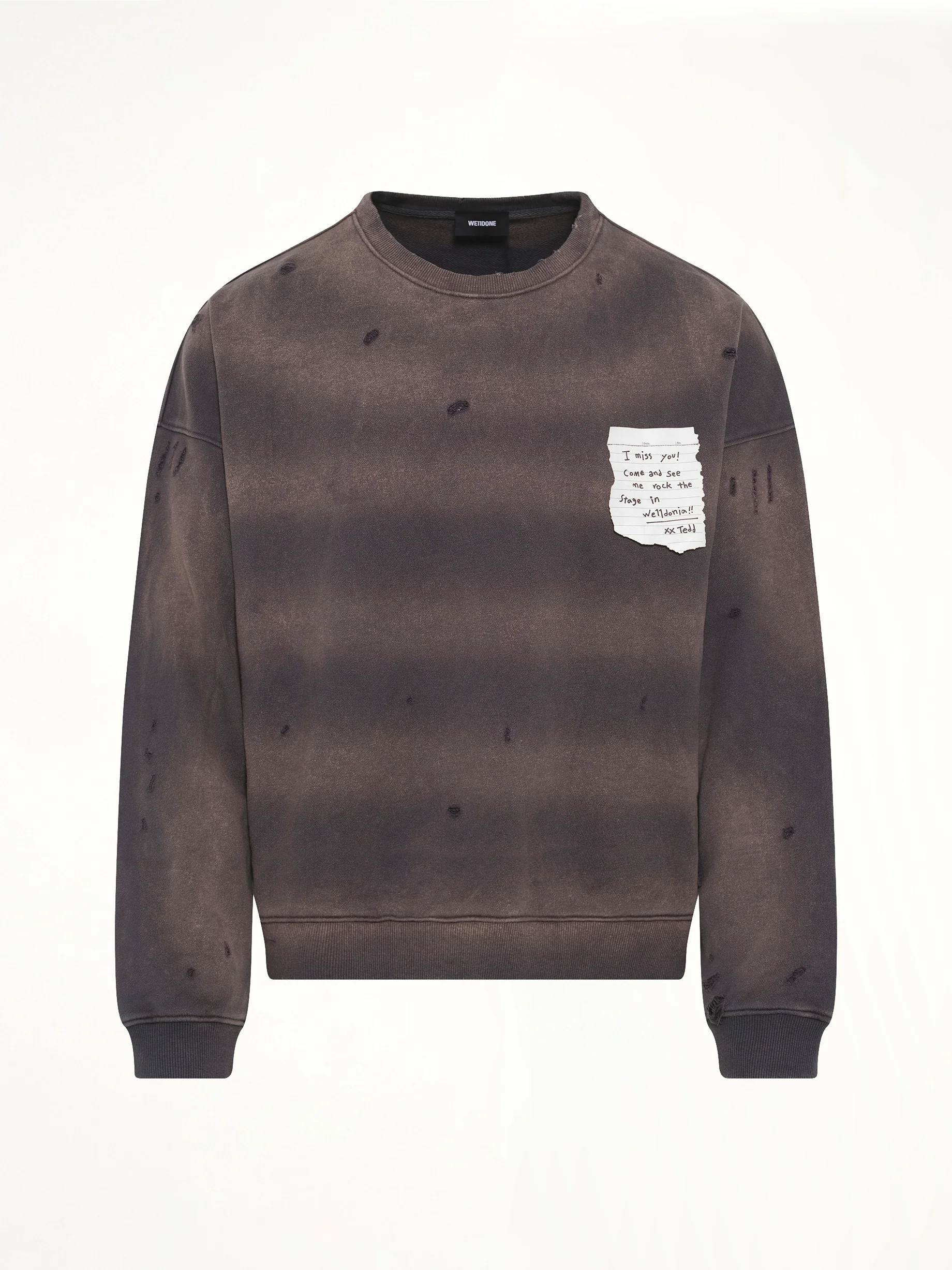 Paper Note Grunge Sweatshirt in Charcoal - Image 2