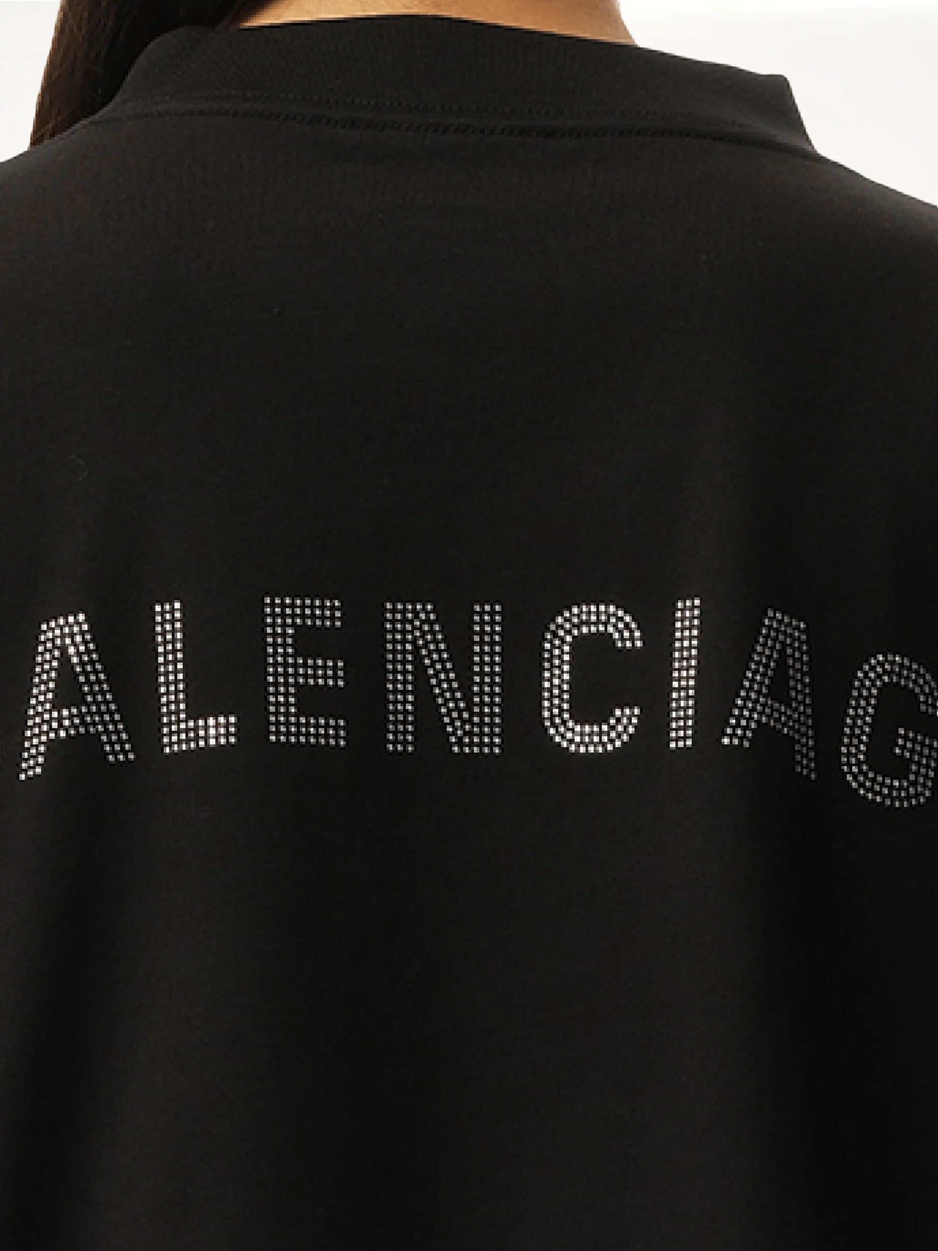 Paris Strass Cropped T-Shirt in Black - Image 3