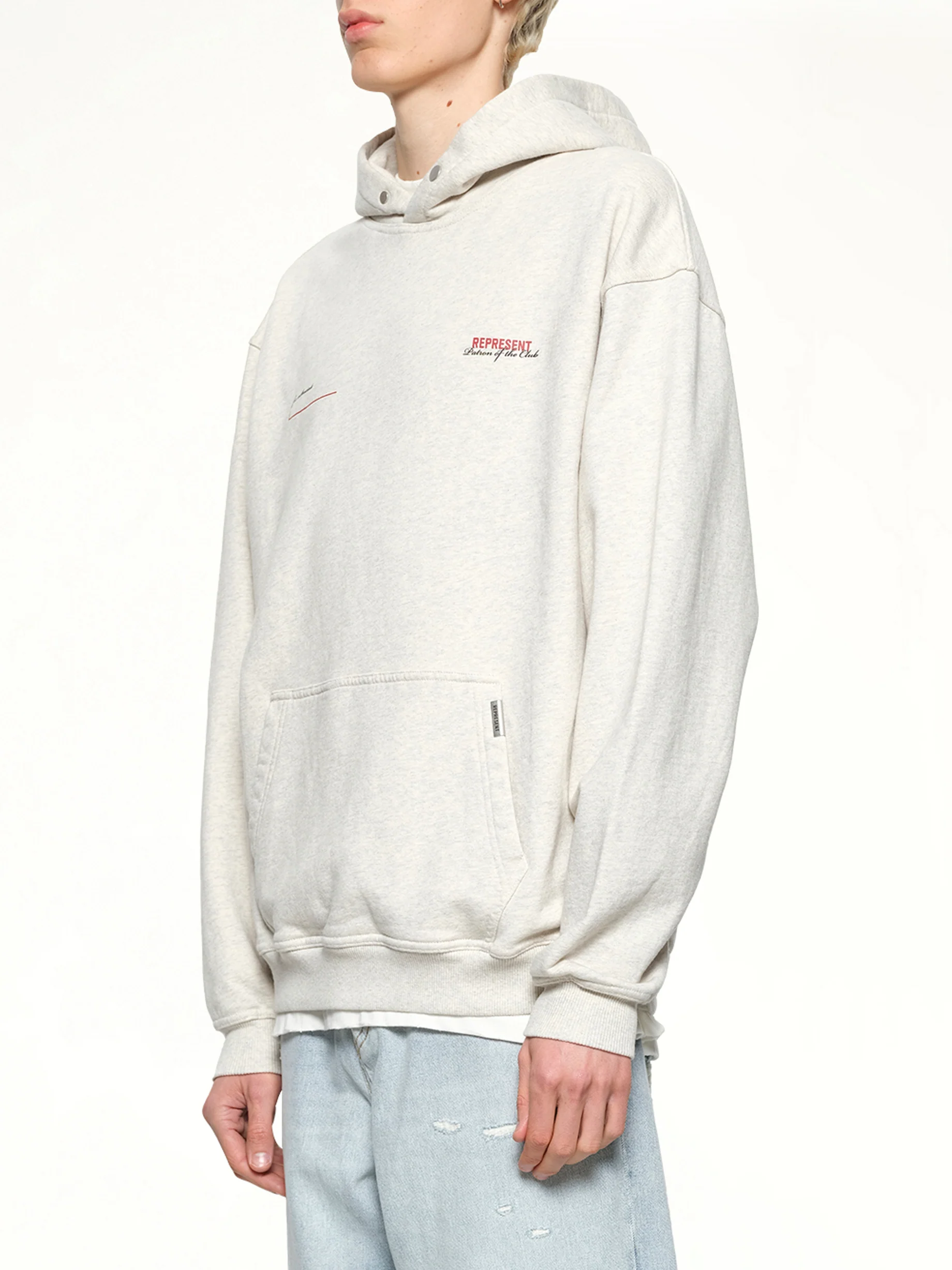 Patron of The Club Hoodie in Cream Marl - Image 3