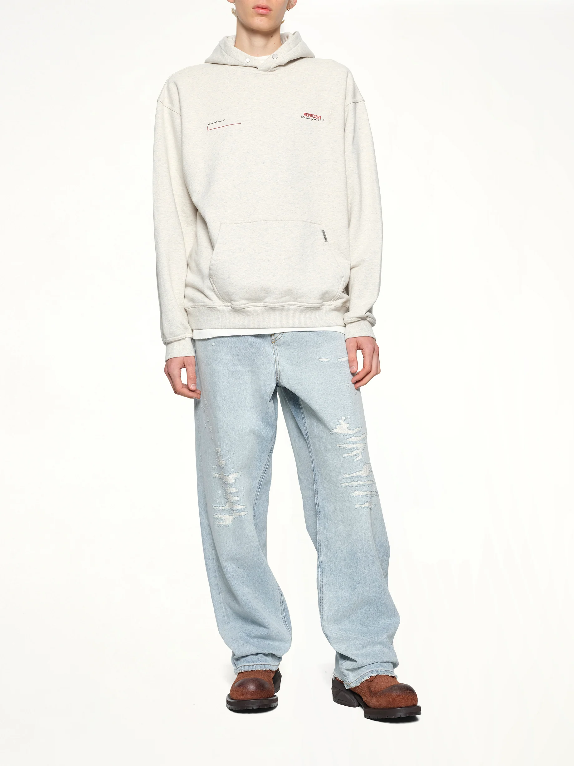 Patron of The Club Hoodie in Cream Marl - Image 4