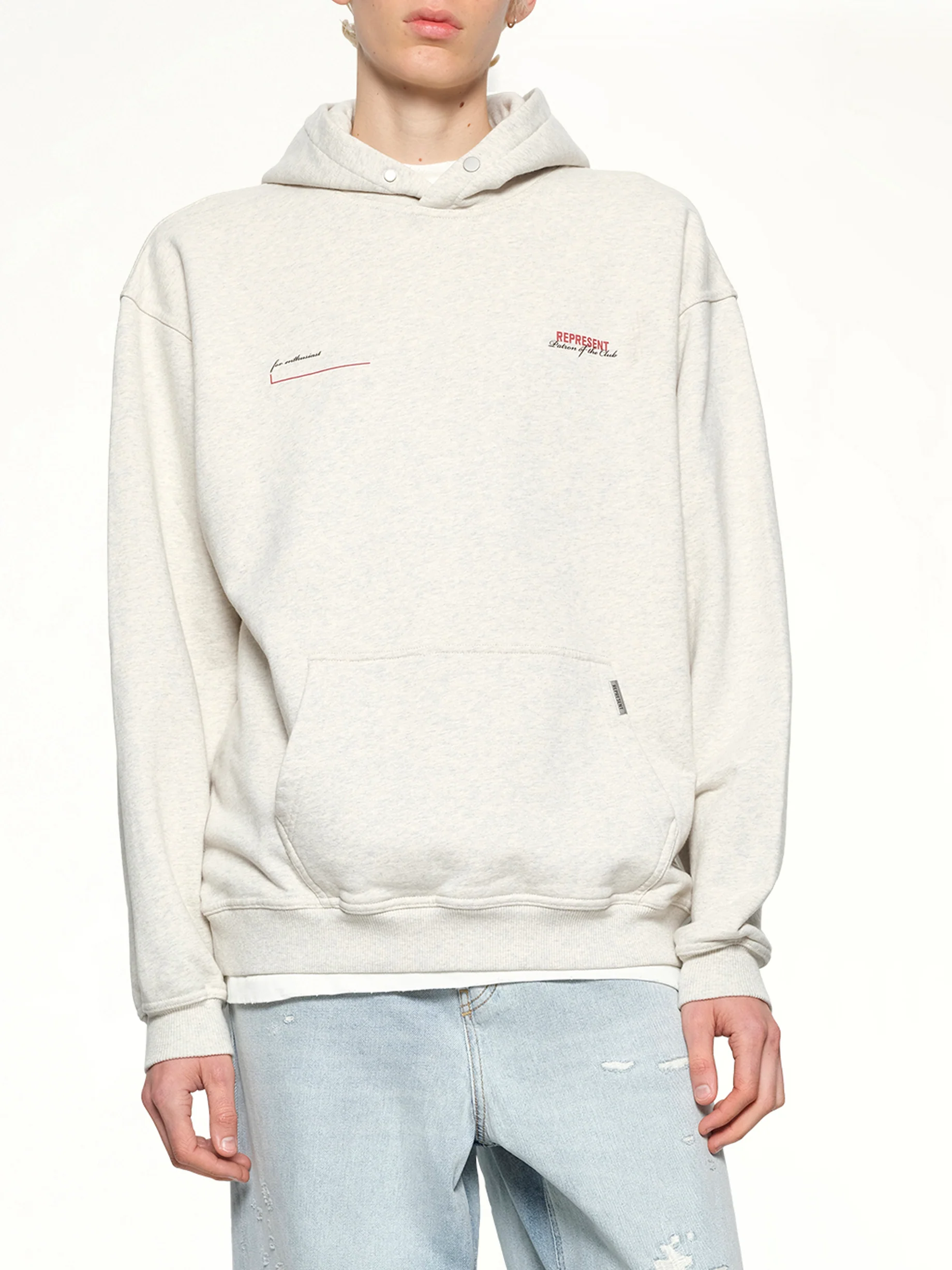 Patron of The Club Hoodie in Cream Marl - Image 6
