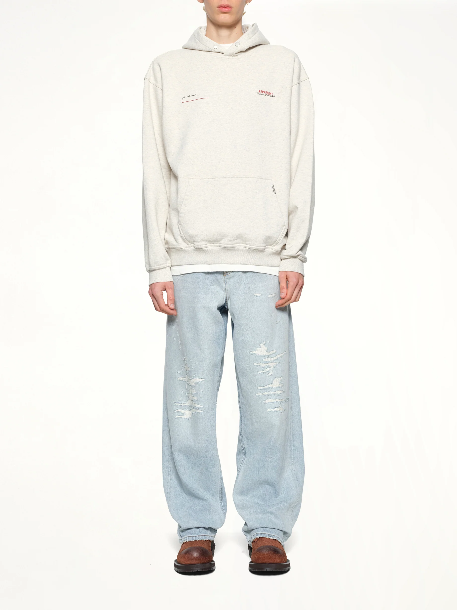 Patron of The Club Hoodie in Cream Marl - Image 7