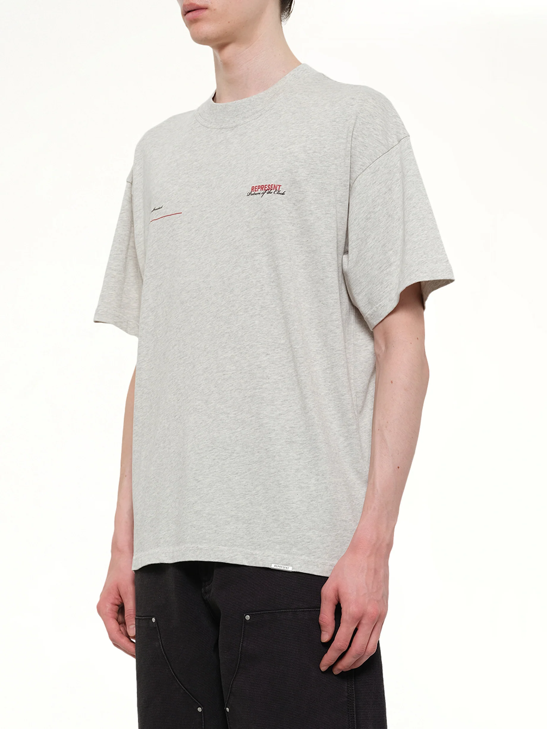 Patron of The Club T-Shirt in Cream Marl - Image 3