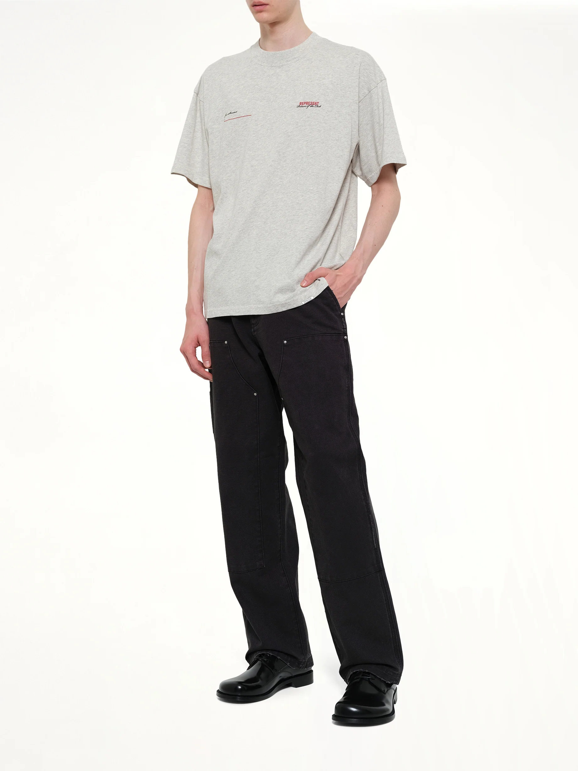 Patron of The Club T-Shirt in Cream Marl - Image 4