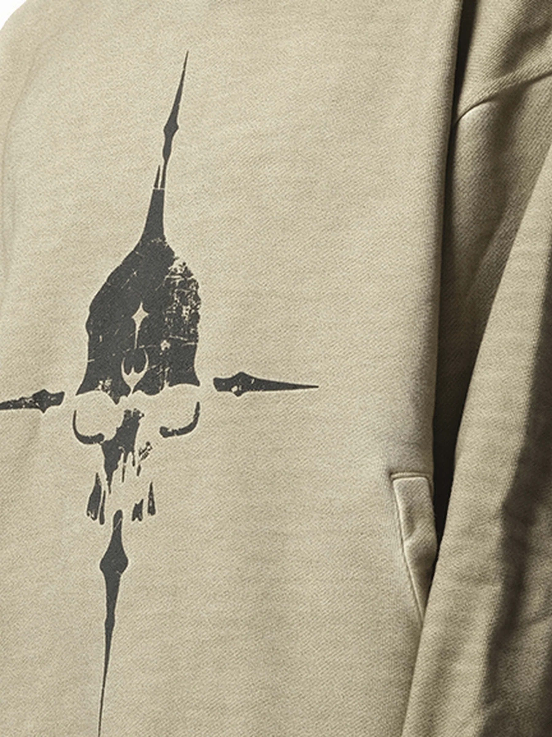 Peace Stud Hoodie in Beige - Image 3