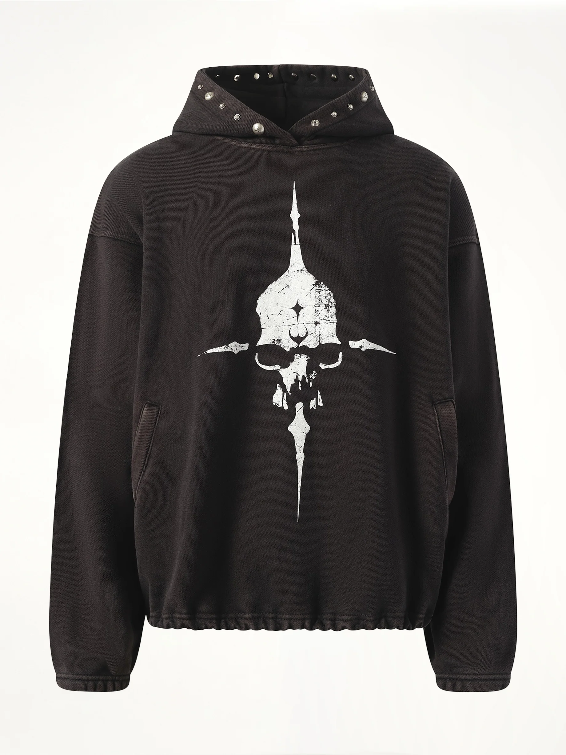 Peace Stud Hoodie in Black - Image 2